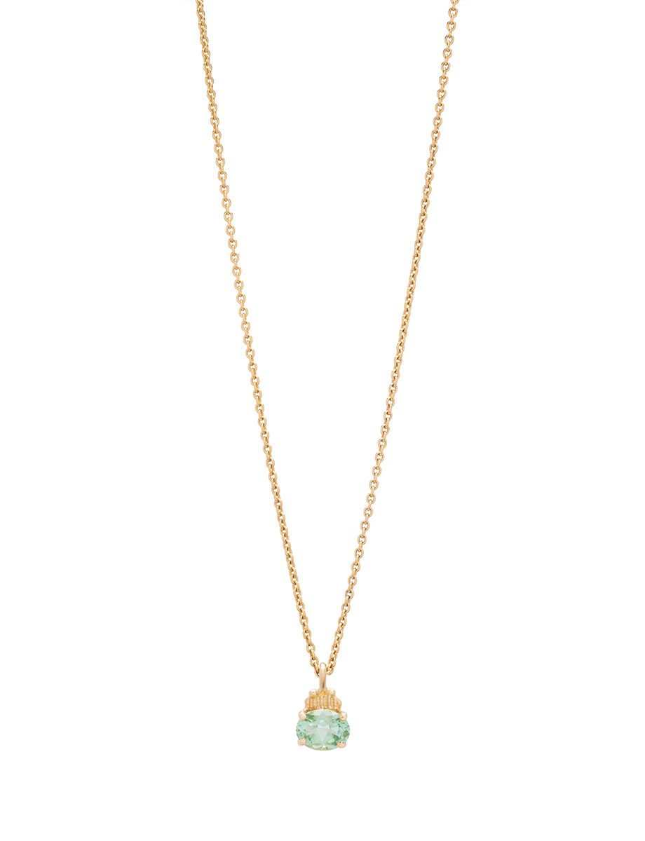 Reef Pendant – Yellow Gold & Mint Tourmaline