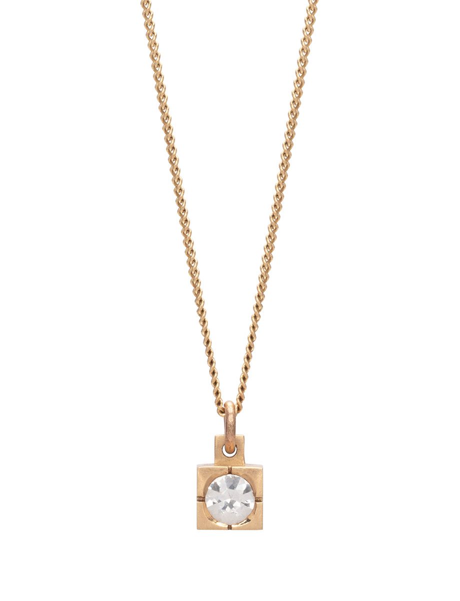Brutal Necklace – Yellow Gold & White Sapphire