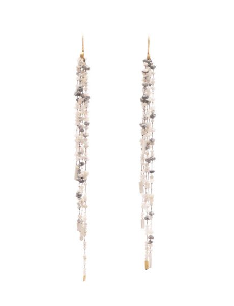 Diamond Bay Earrings – Rough Diamonds, Gold & Fine Silver