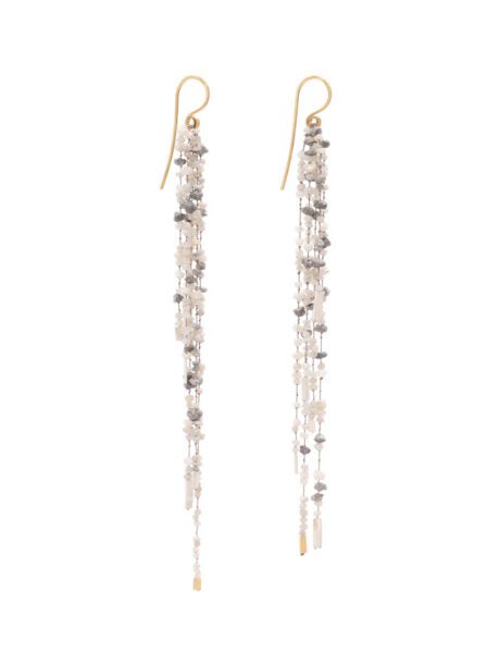 Diamond Bay Earrings – Rough Diamonds, Gold & Fine Silver