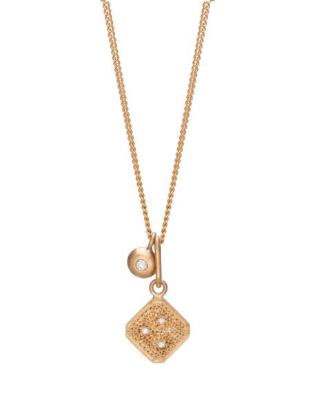 Maple Necklace – Yellow Gold & White Diamond