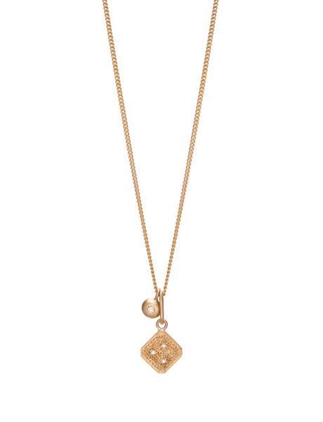 Maple Necklace – Yellow Gold & White Diamond