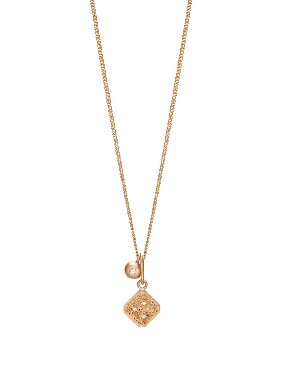 Maple Necklace – Yellow Gold & White Diamond