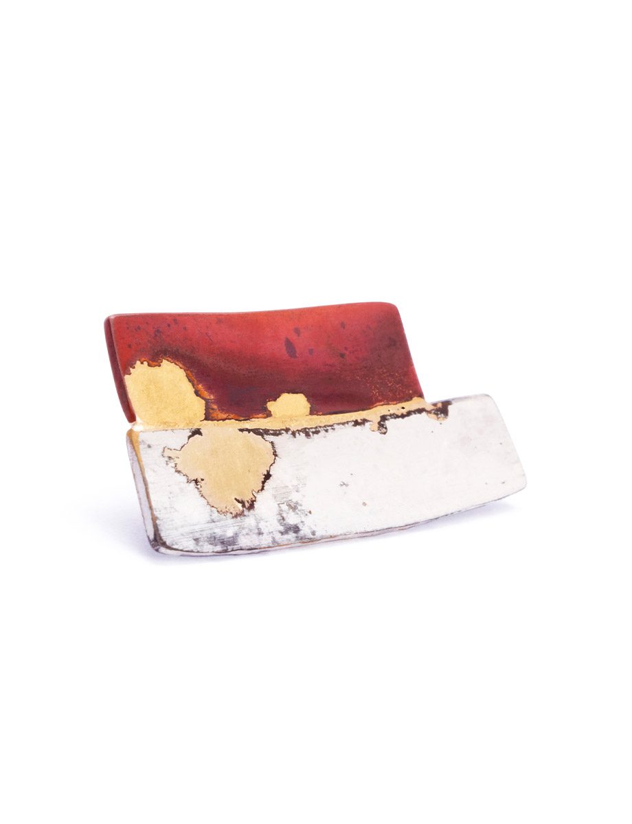 Nightscape Brooch – Silver, Copper & Gold