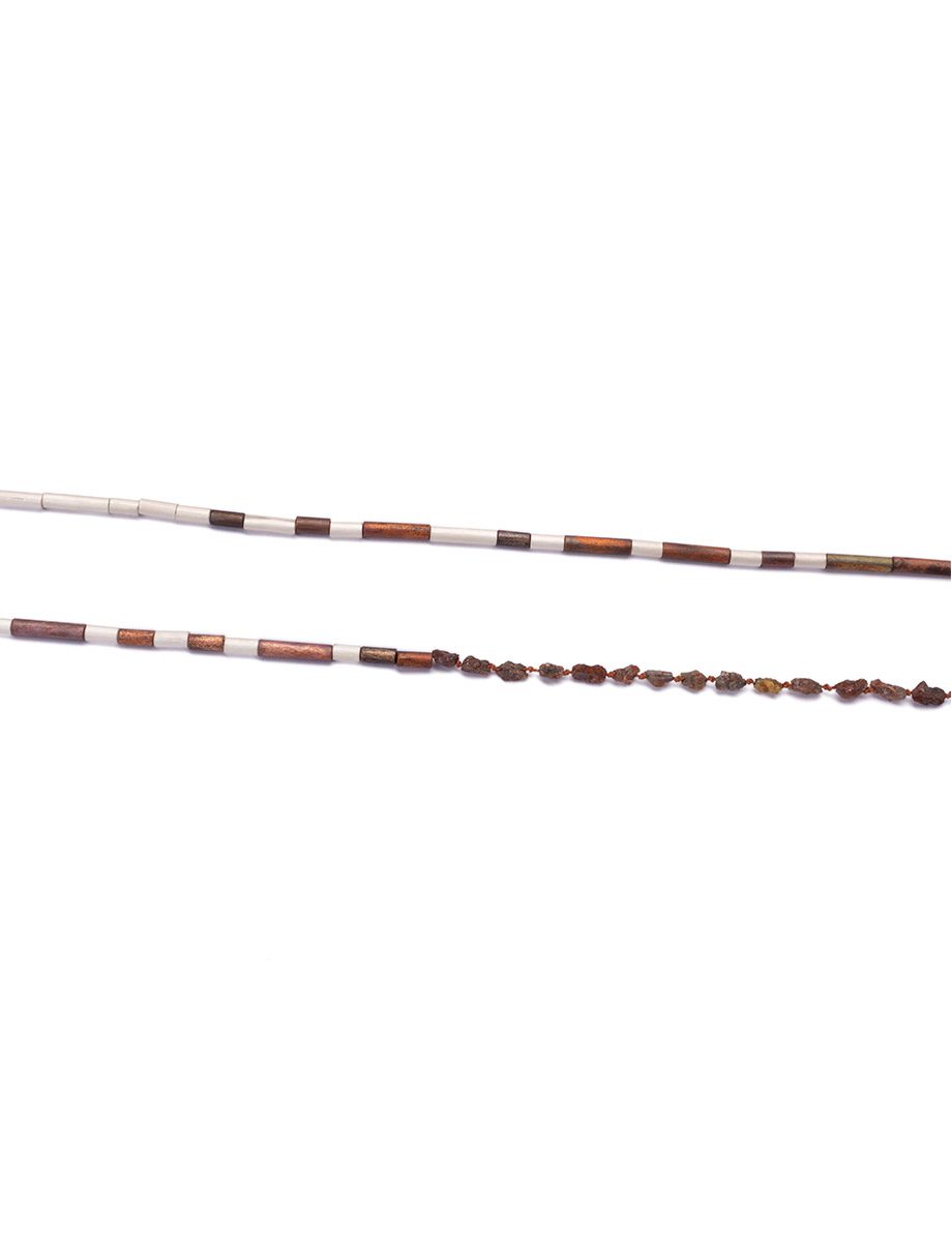 Red Earth Necklace – Rough Red Diamonds, Silver & Copper