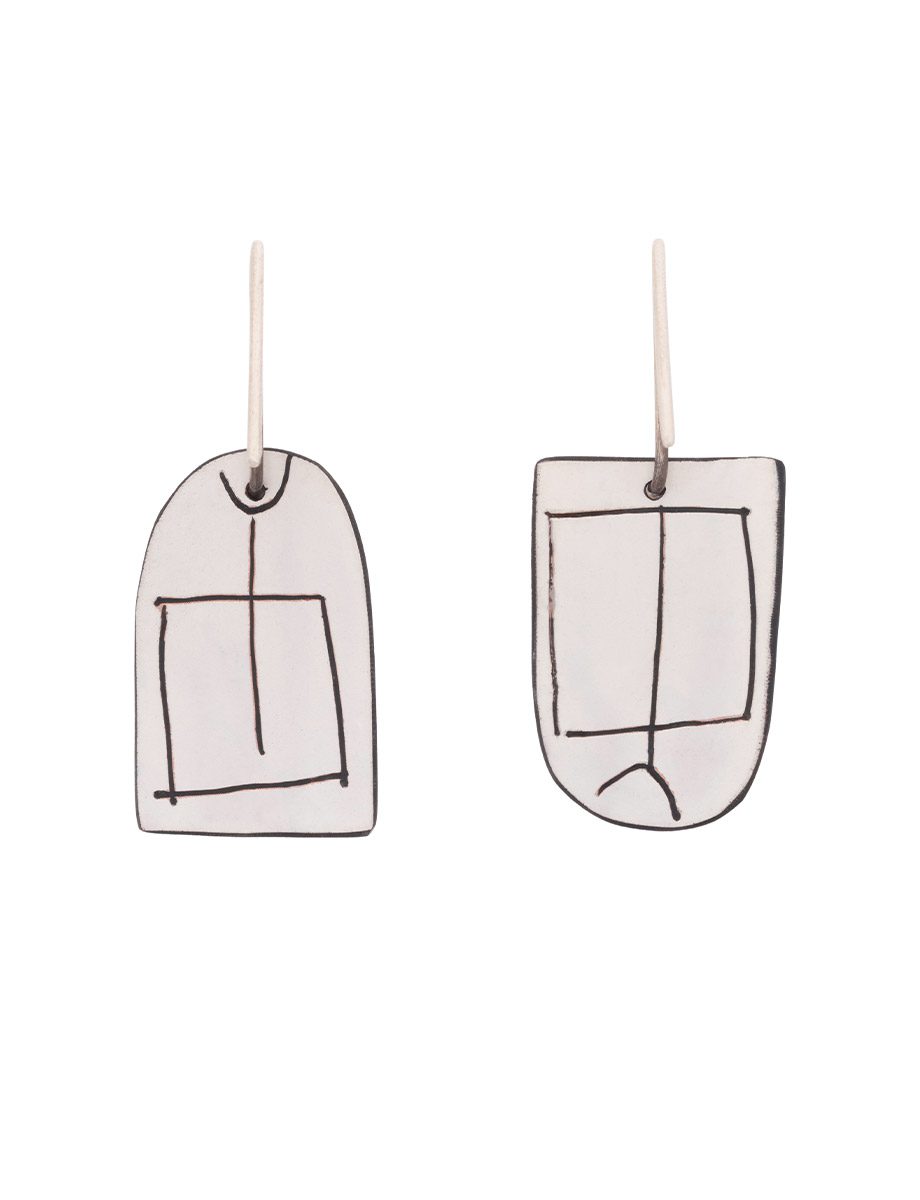 Apron Still Life Reversible Earrings – Blue & White
