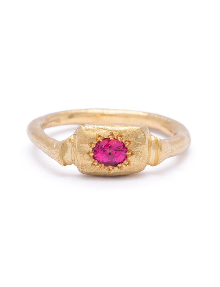 Ring #36 – Yellow Gold & Pink Spinel