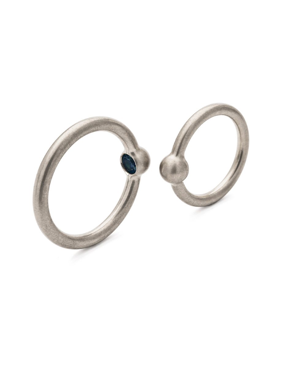 Ulterior Ring – Silver, Rose Gold & Blue Sapphire