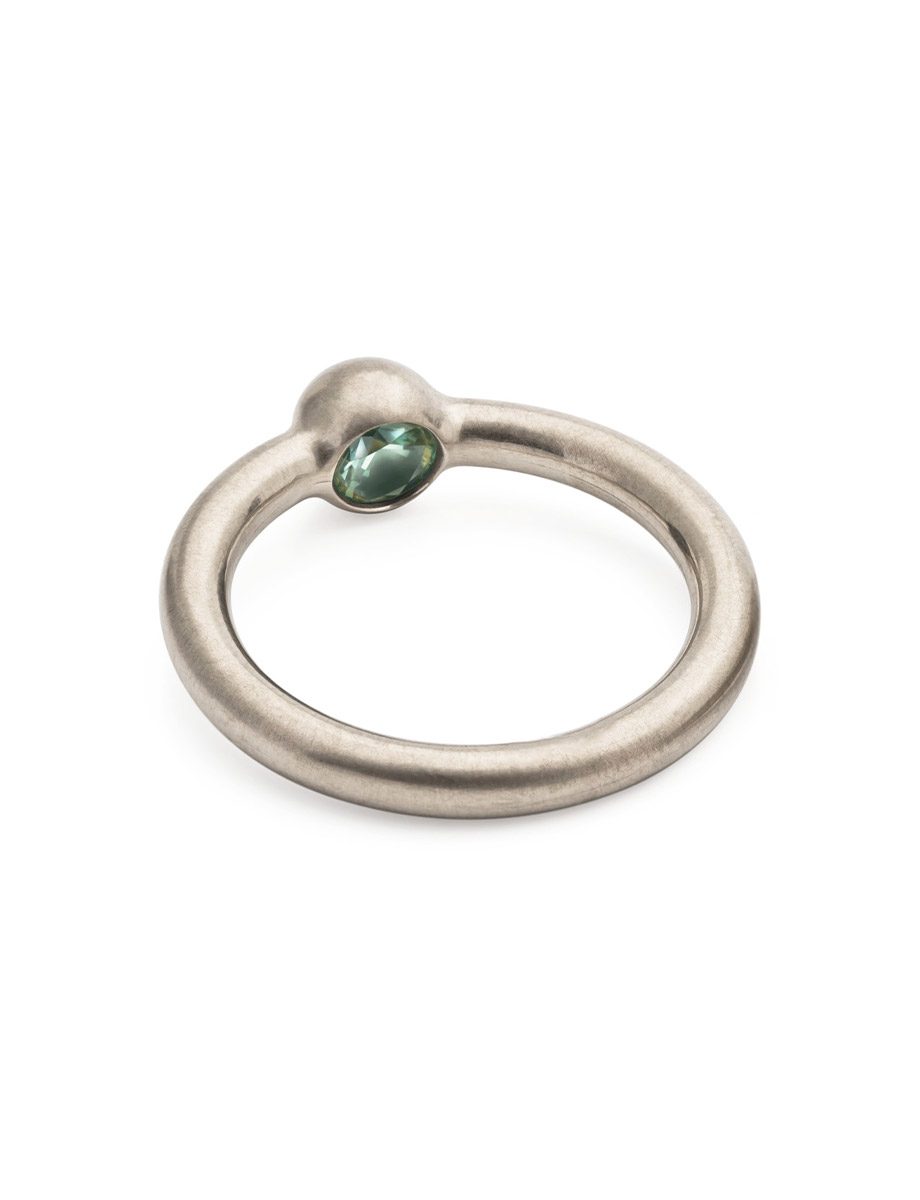 Ulterior Ring – Silver, Yellow Gold, & Green Sapphire