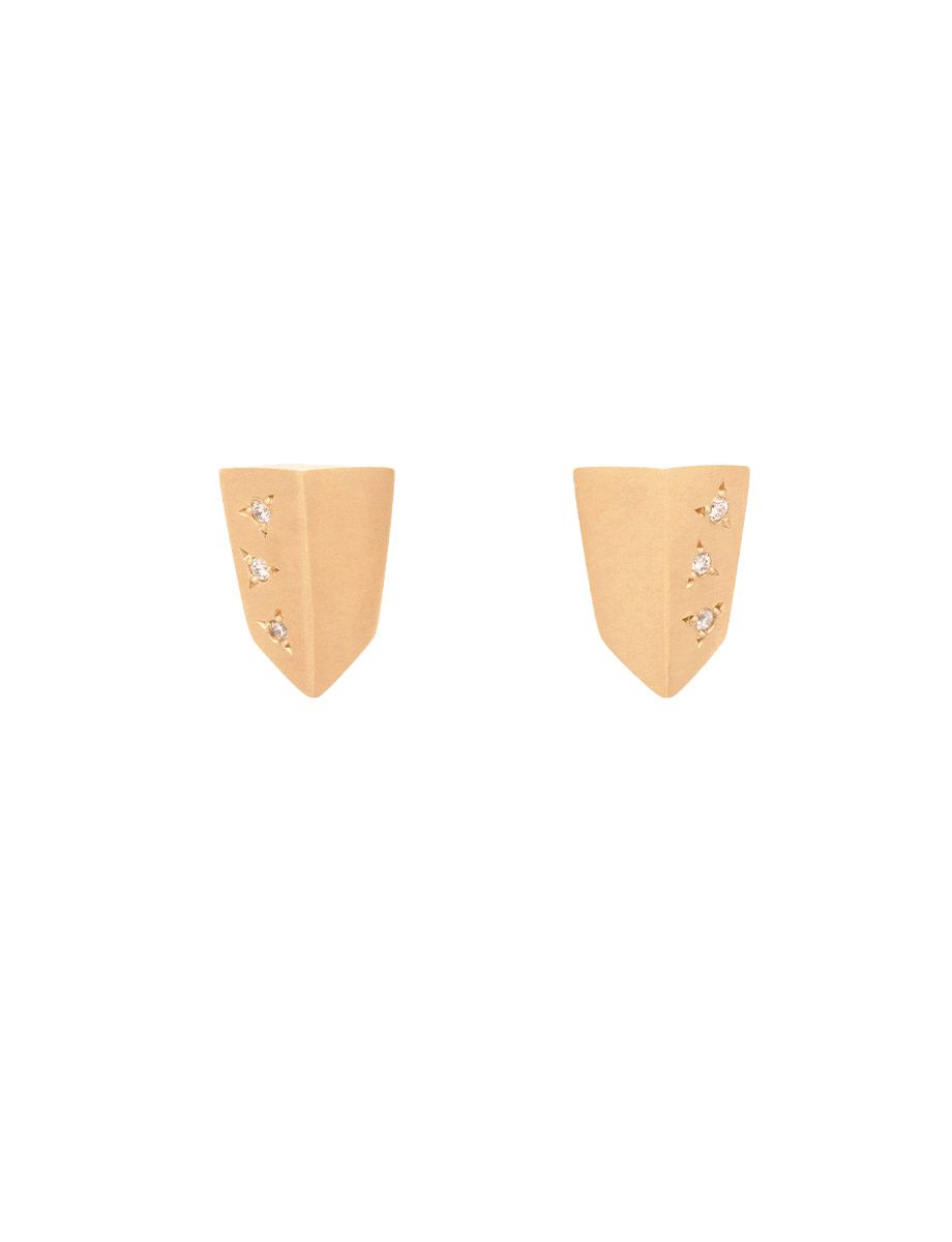 Mini Diamond Earrings – Yellow Gold & White Diamonds