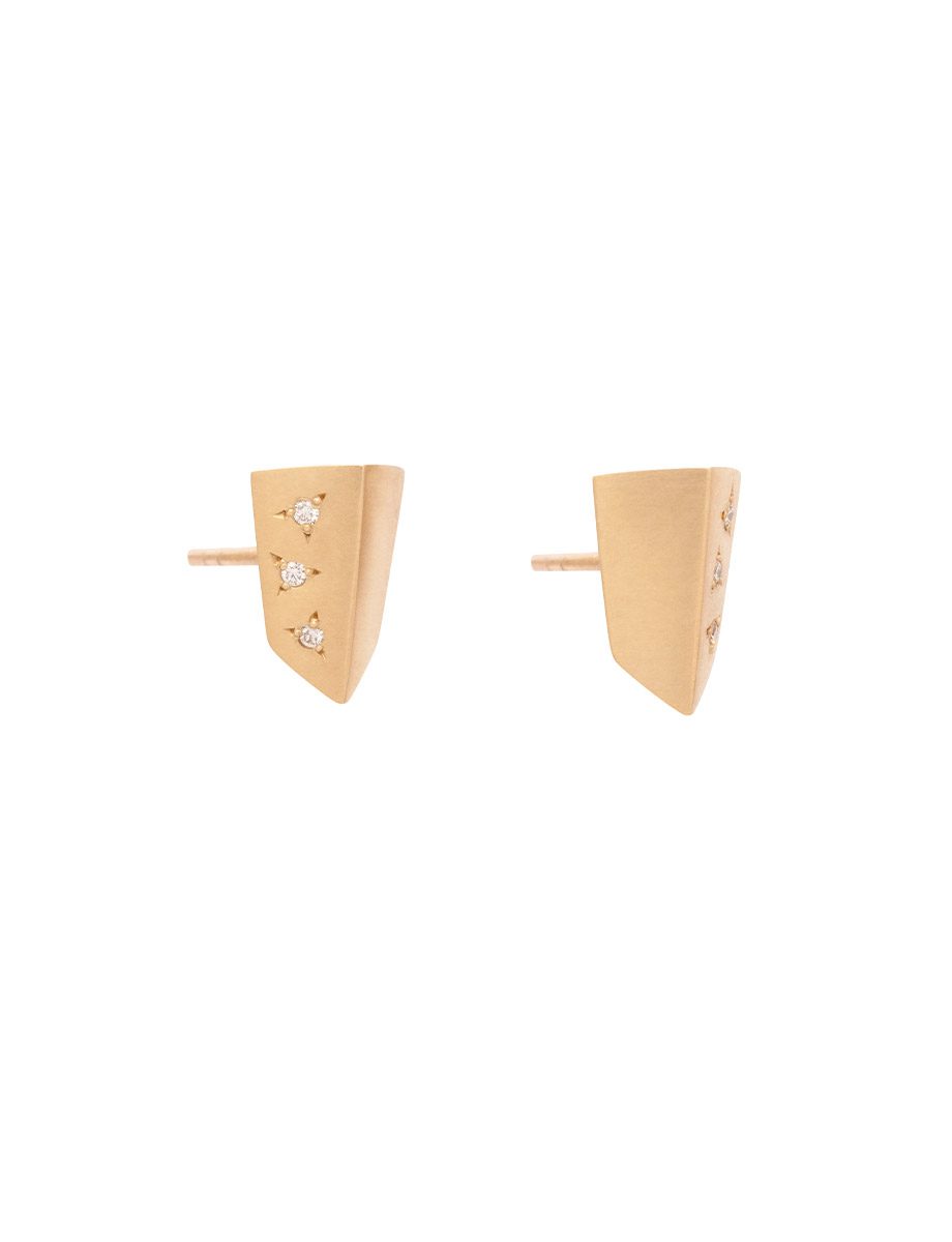 Mini Diamond Earrings – Yellow Gold & White Diamonds