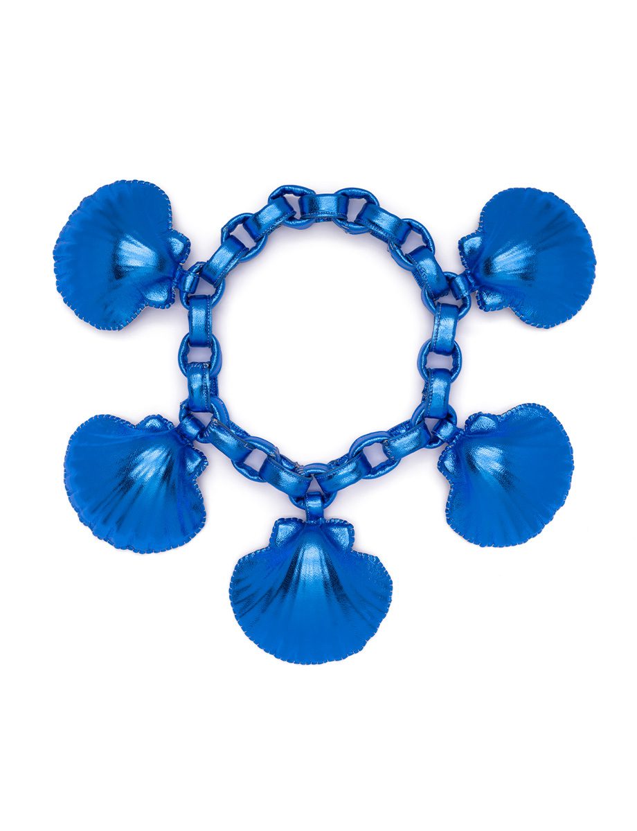 Shoft Shell & Soft Chain Necklace — King Scallop Shell & Leather