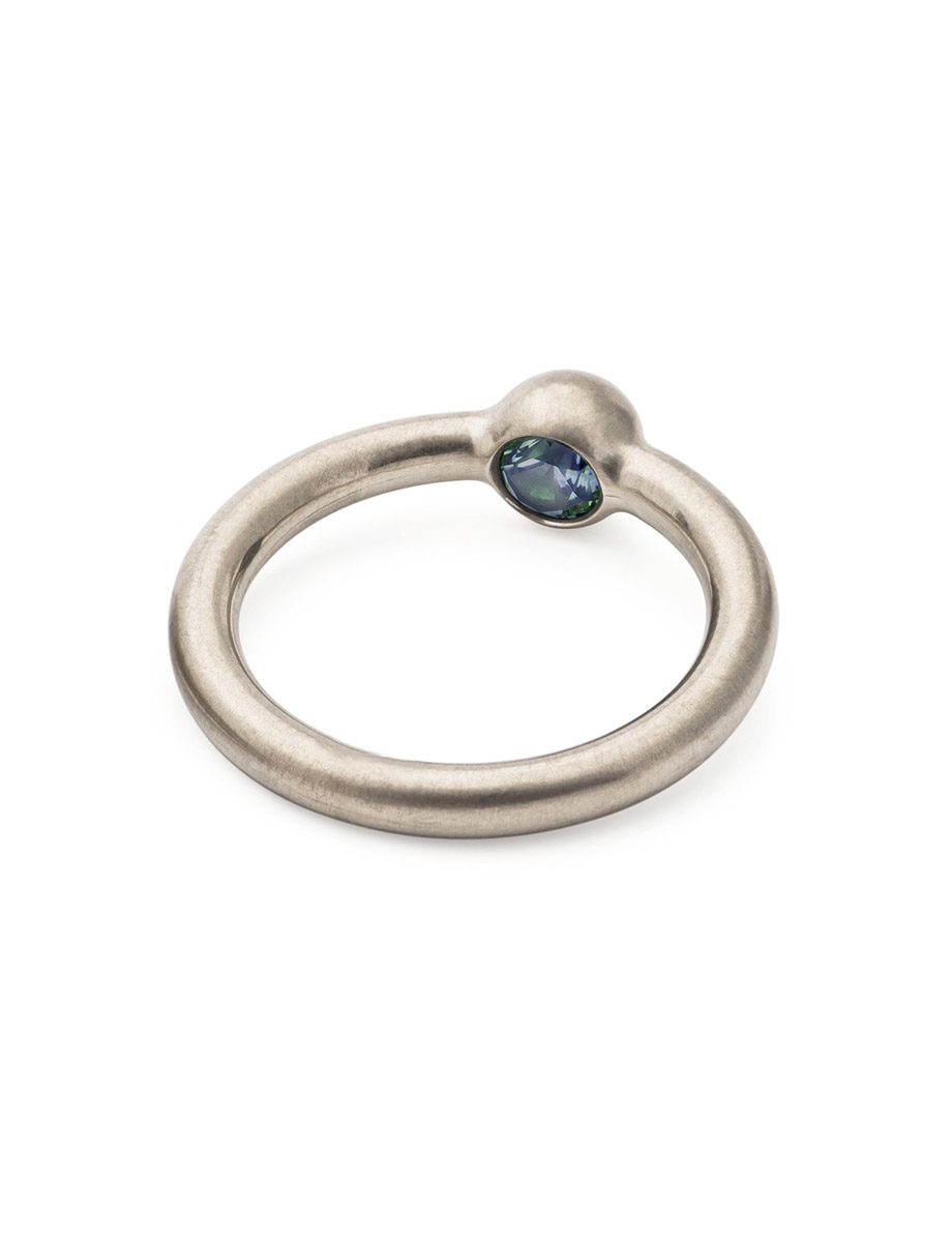 Ulterior Ring – Silver, Rose Gold & Teal Sapphire