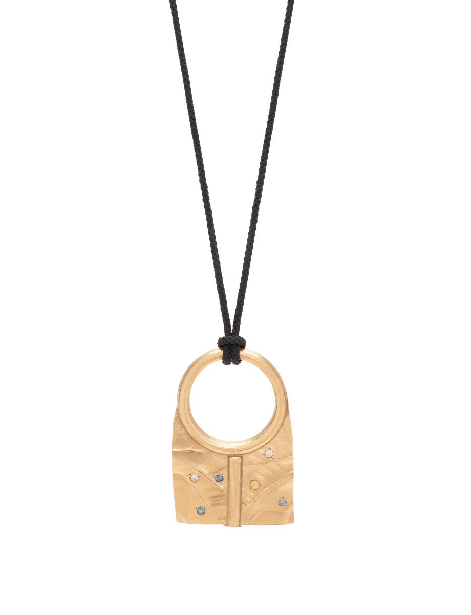 Untitled Pendant Necklace – Yellow Gold, Silver, Sapphires & Diamonds