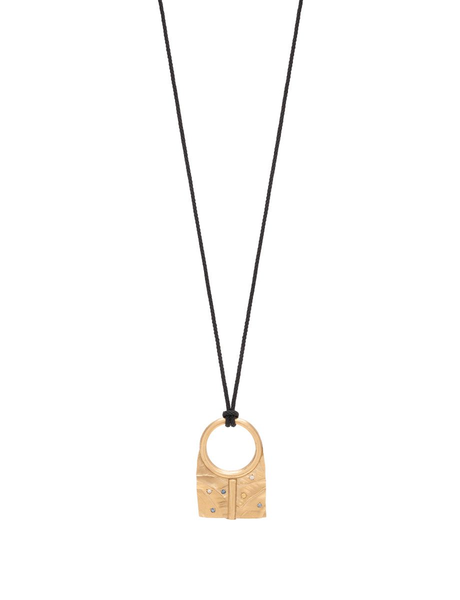 Untitled Pendant Necklace – Yellow Gold, Silver, Sapphires & Diamonds
