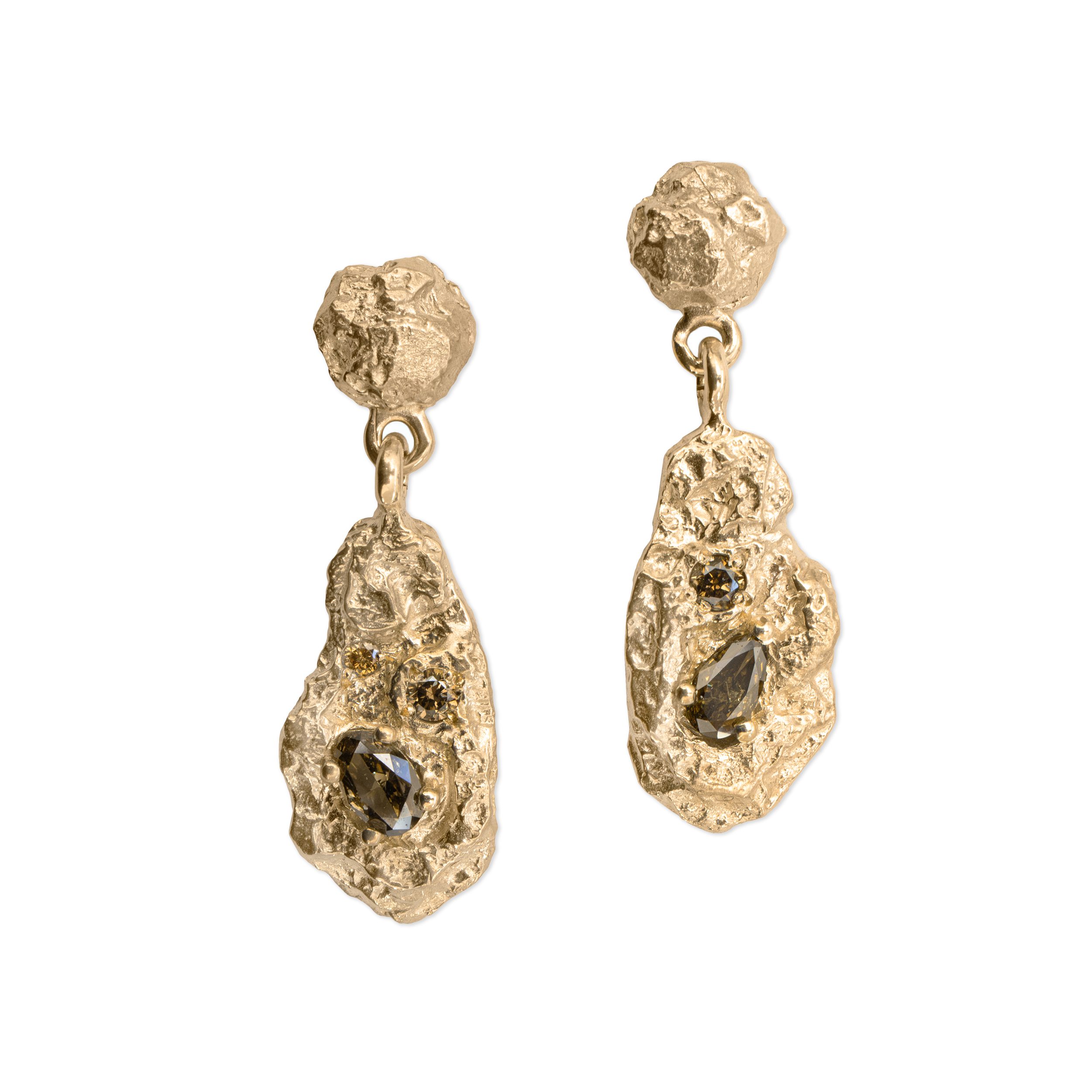 Lichen Earrings – Yellow Gold & Diamonds