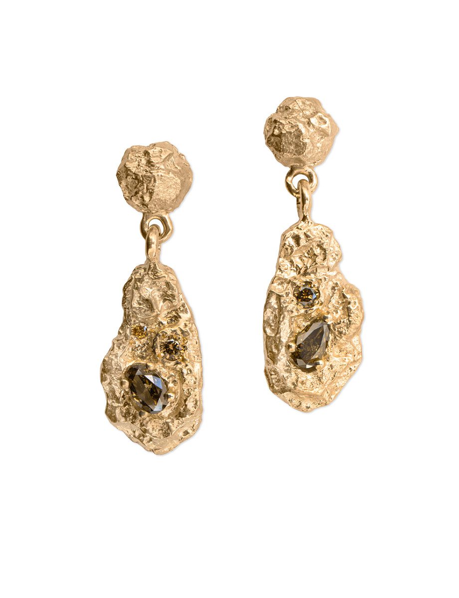 Lichen Earrings – Yellow Gold & Diamonds
