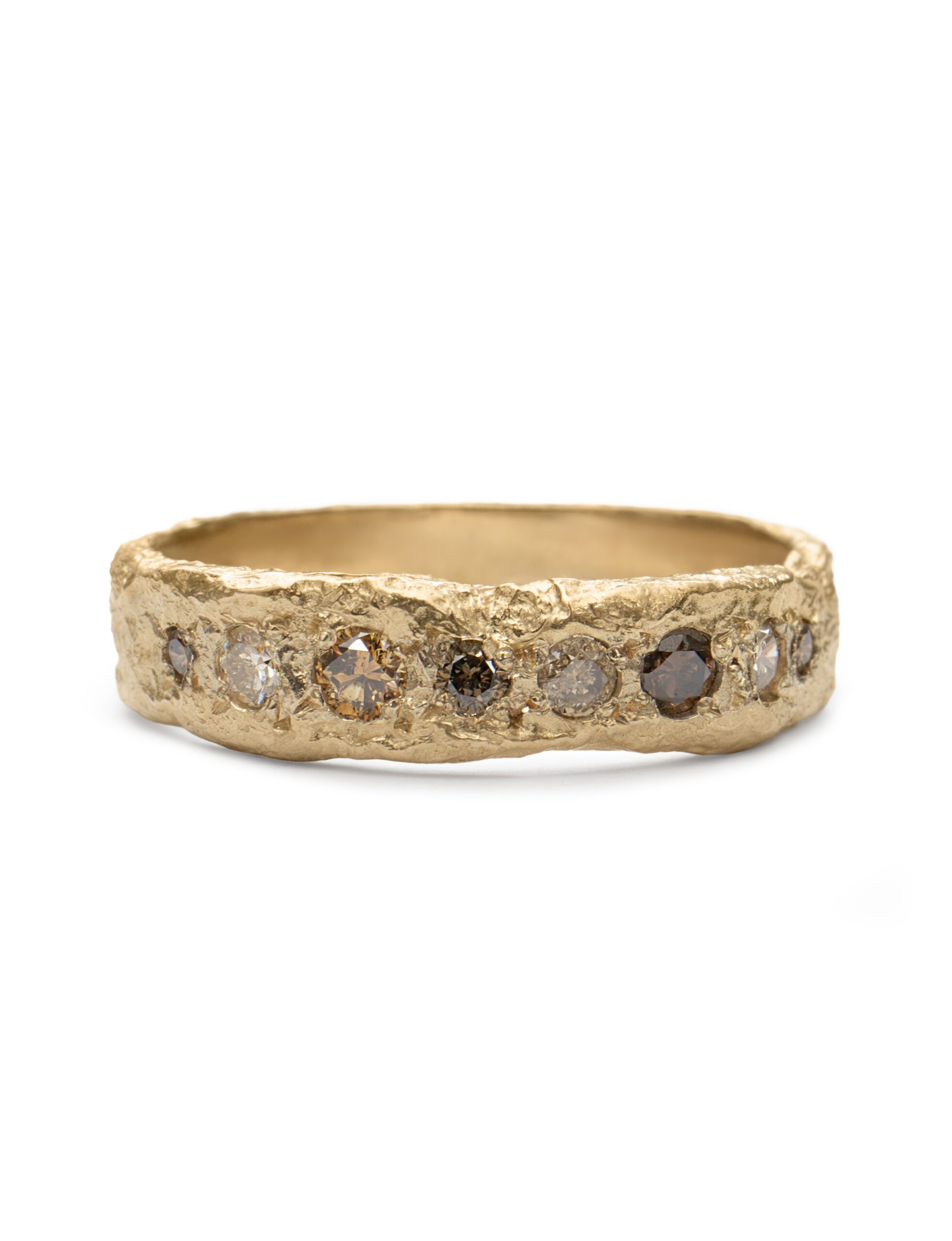 Relic Pavé Ring – Yellow Gold & Diamonds