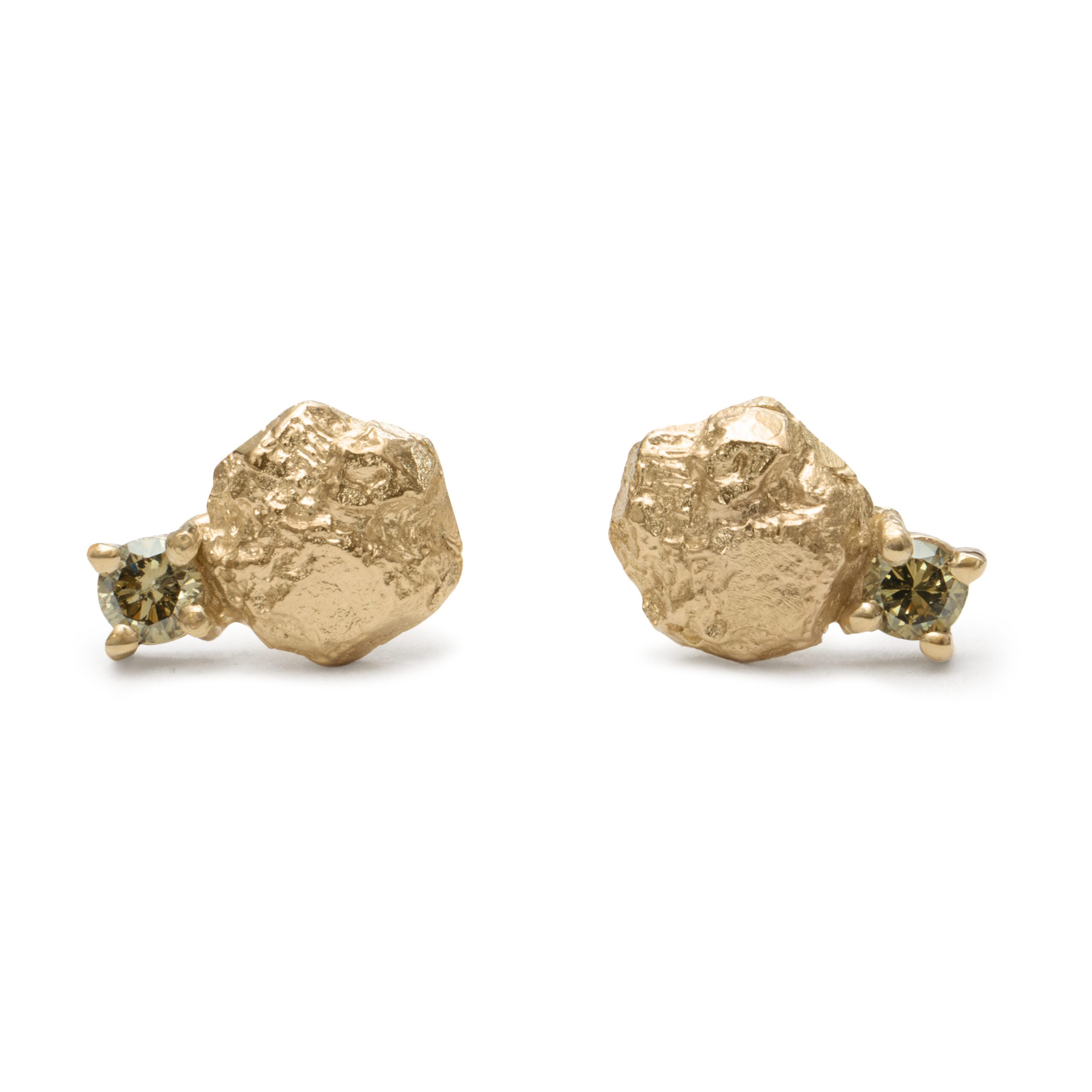 Stellar Meridiem Earrings – Yellow Gold & Green Diamonds