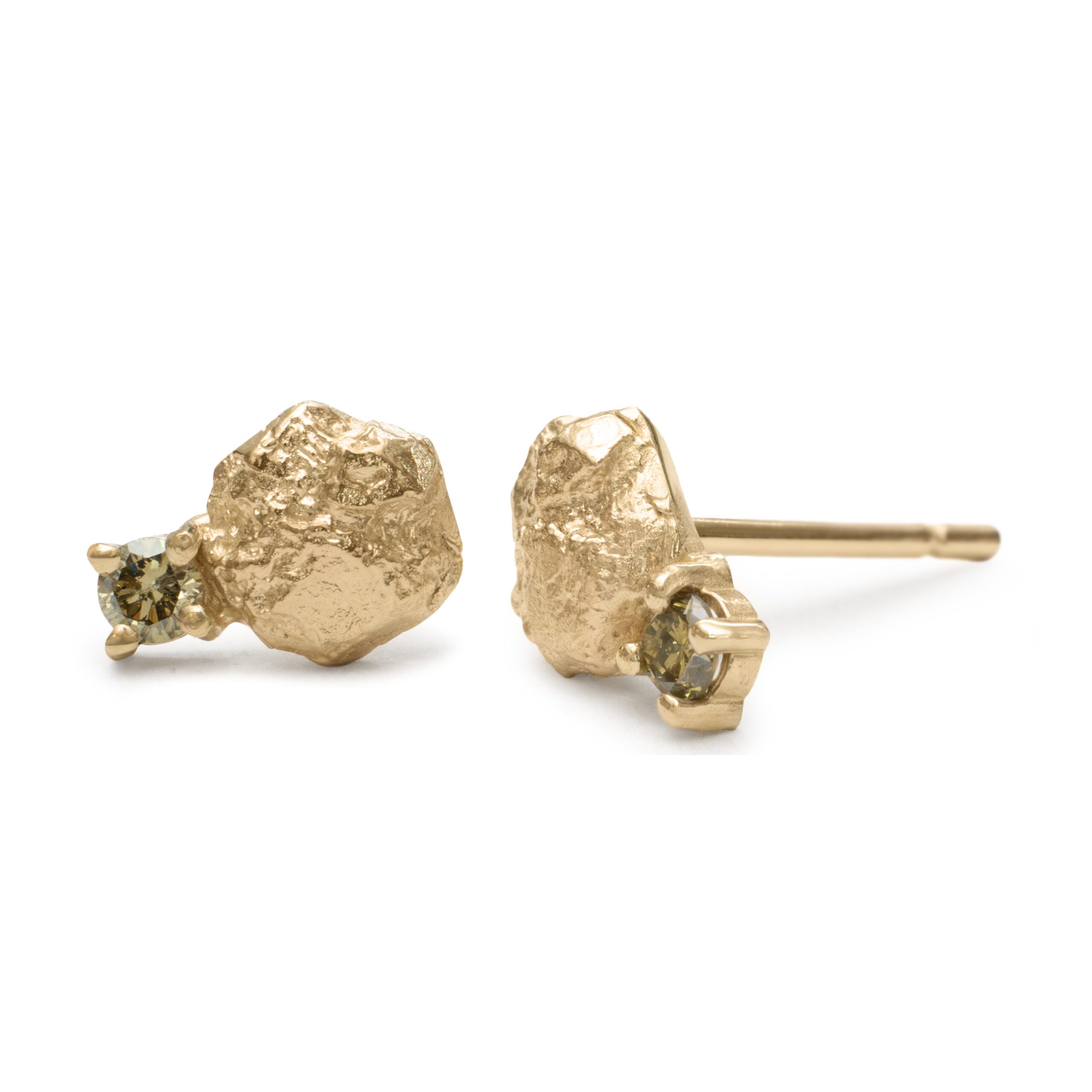 Stellar Meridiem Earrings – Yellow Gold & Green Diamonds