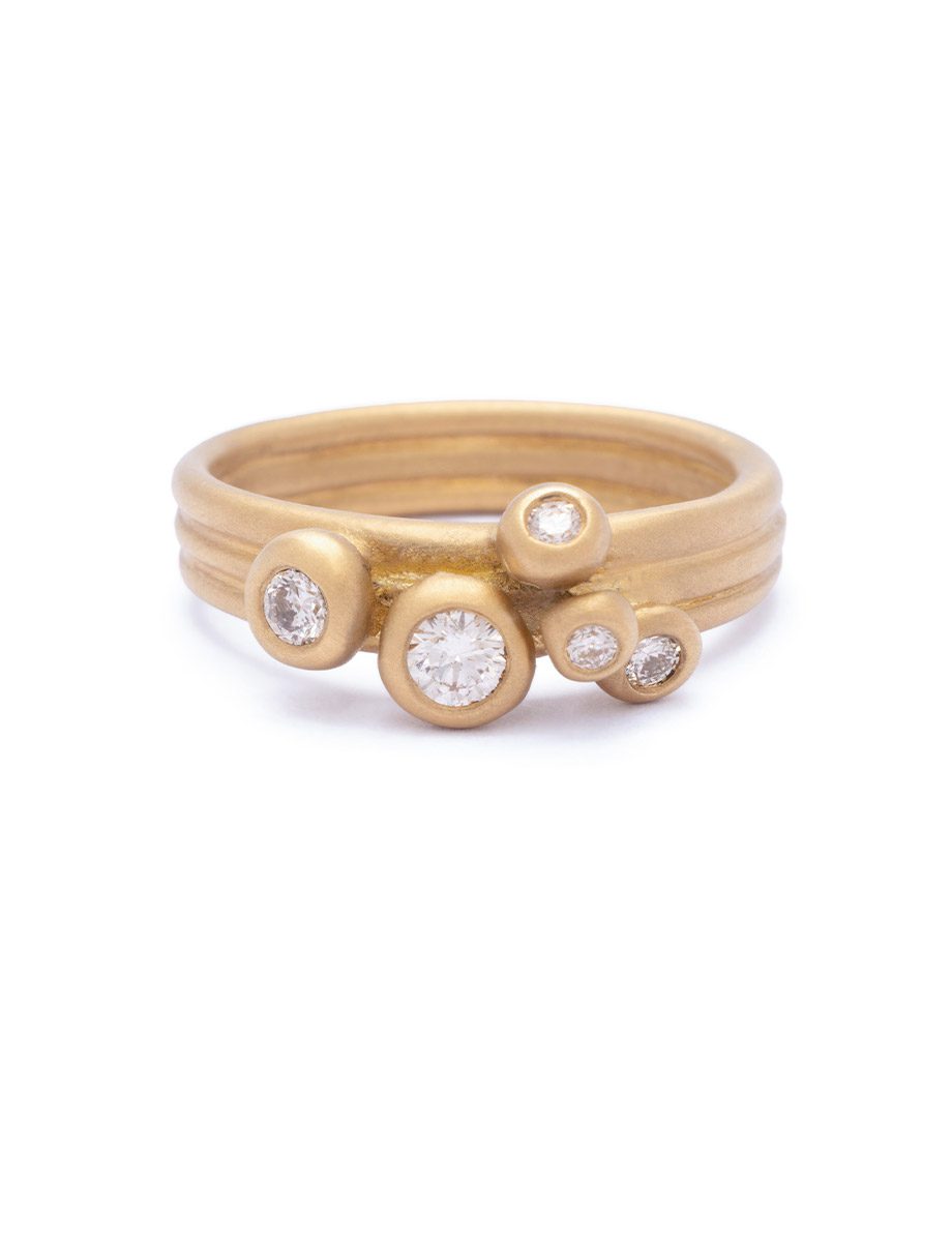 Bisous Ring – Yellow Gold & White Diamonds