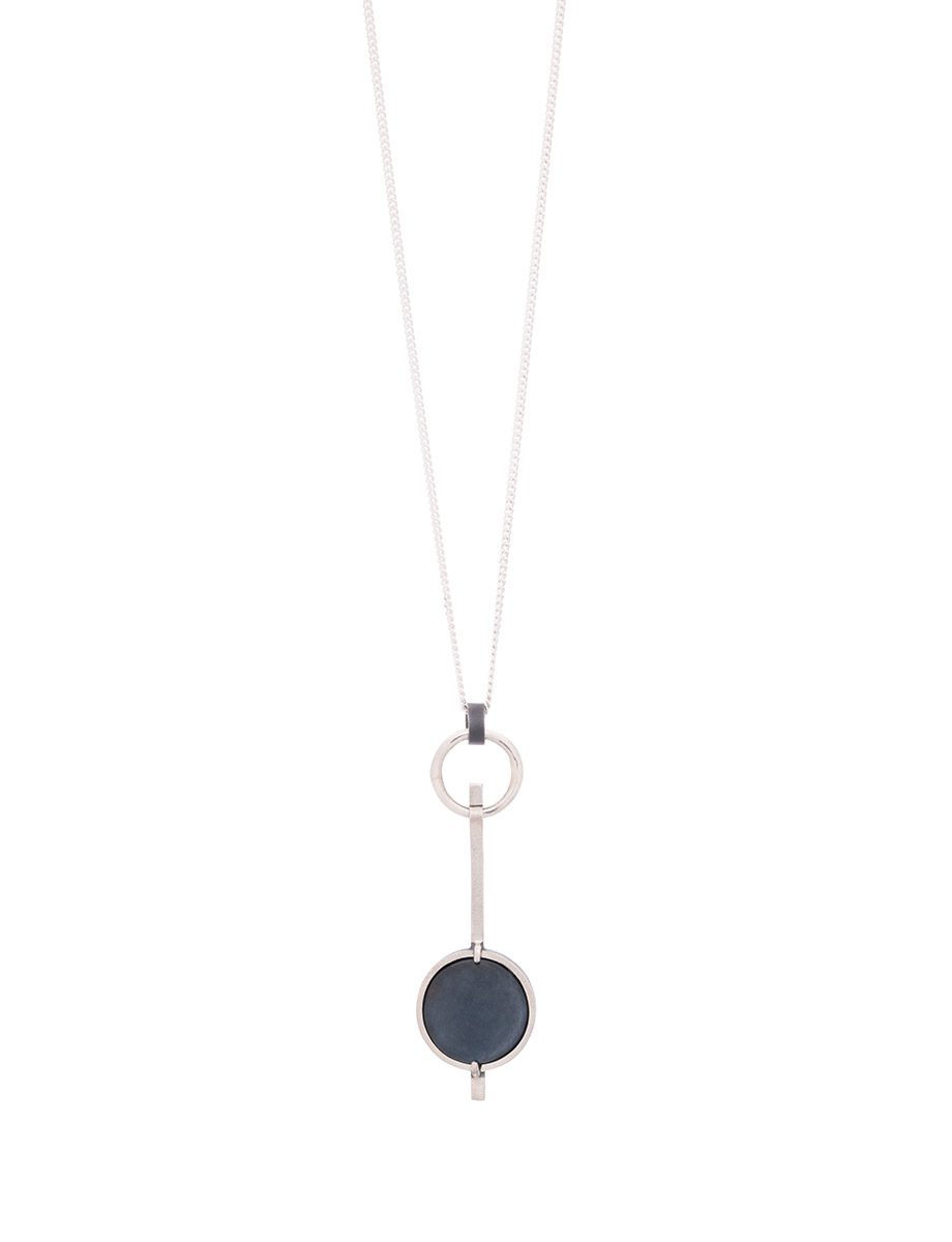 Inclusion Pendant Necklace – Oxidised Silver & Blue Kyanite