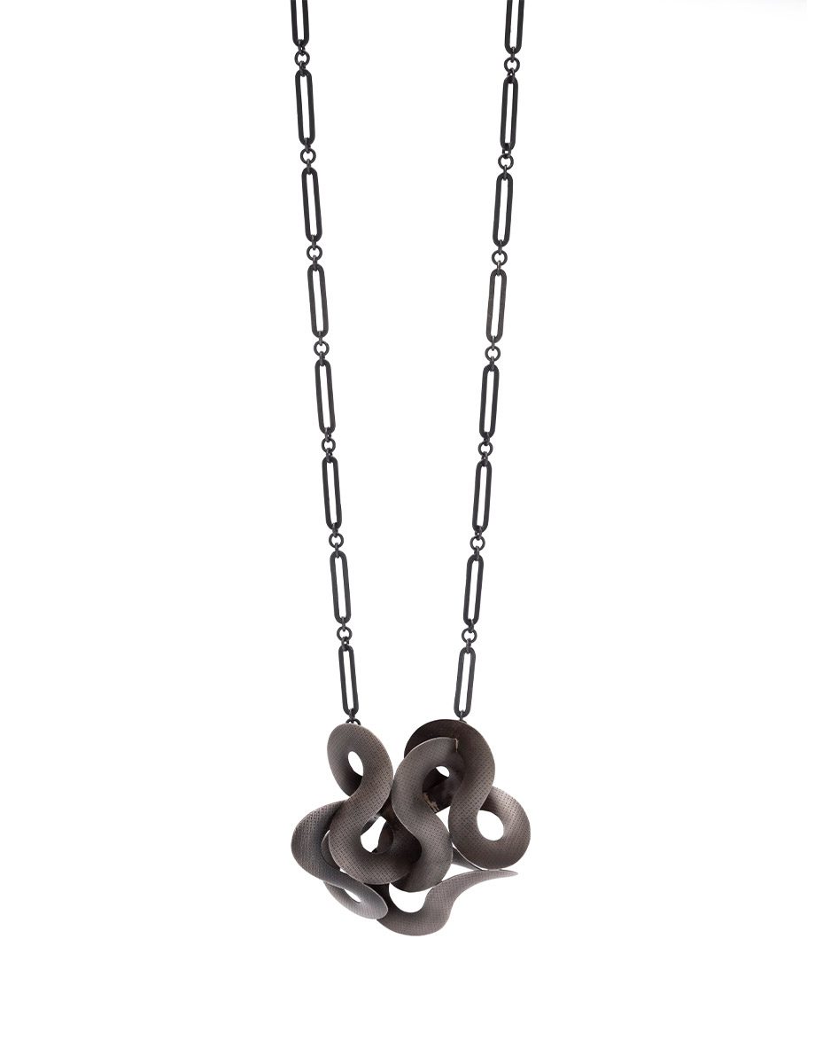 Cloud Pendant Necklace I – Monel & Sterling Silver