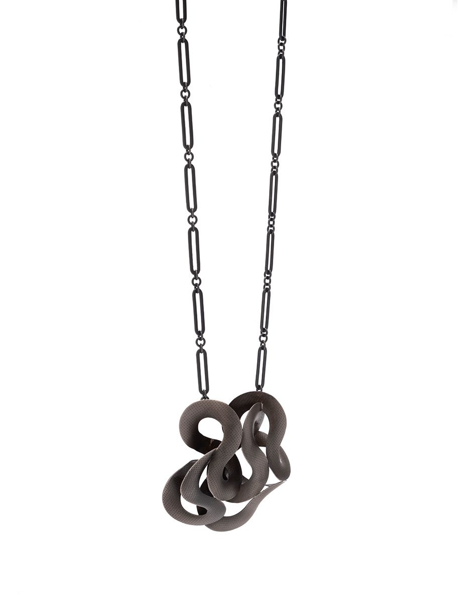 Cloud Pendant Necklace I – Monel & Sterling Silver