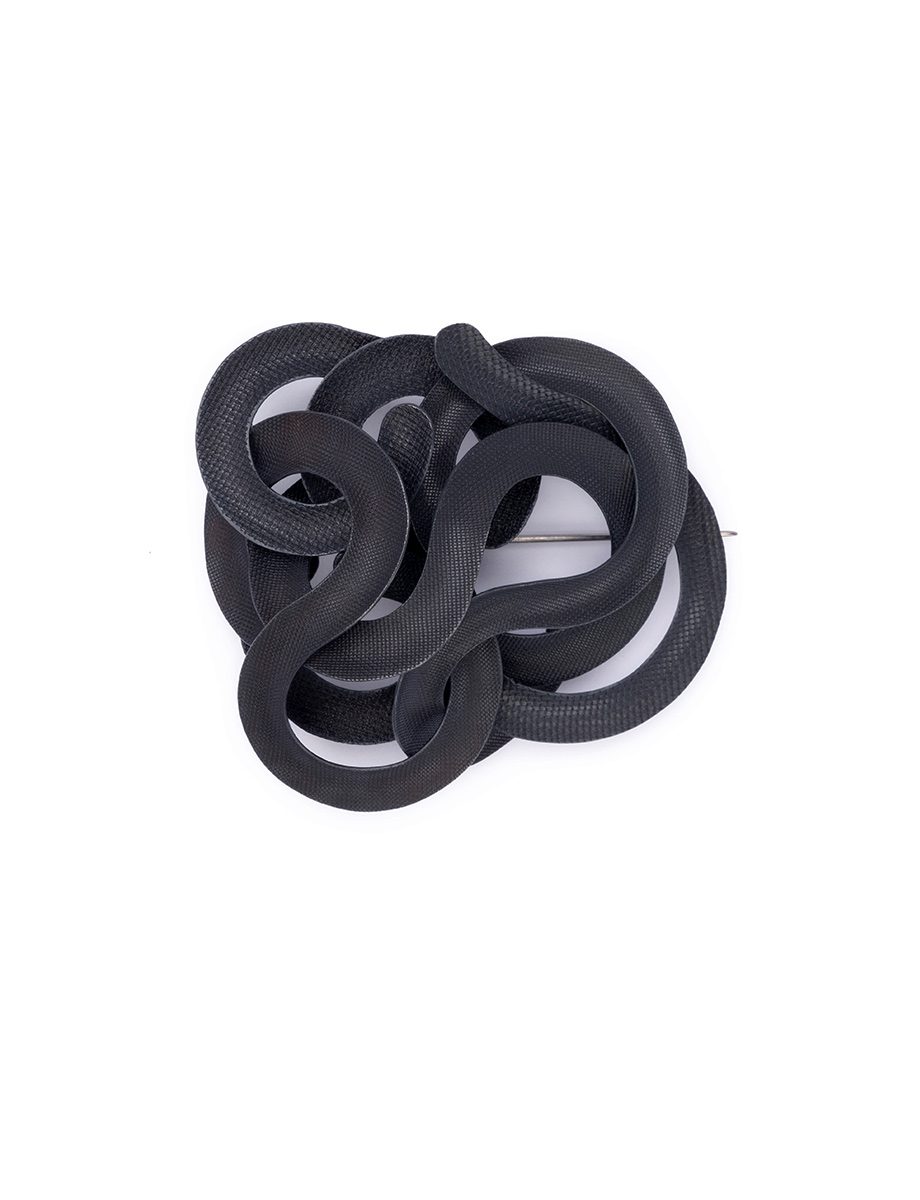 Cloud Brooch X – Oxidised Sterling Silver