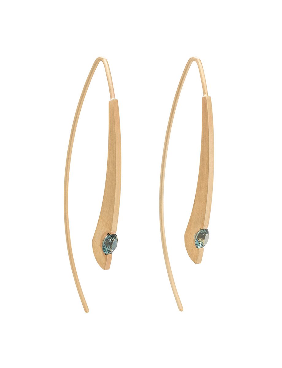 Curvature Earrings – Gold & Australian Sapphire