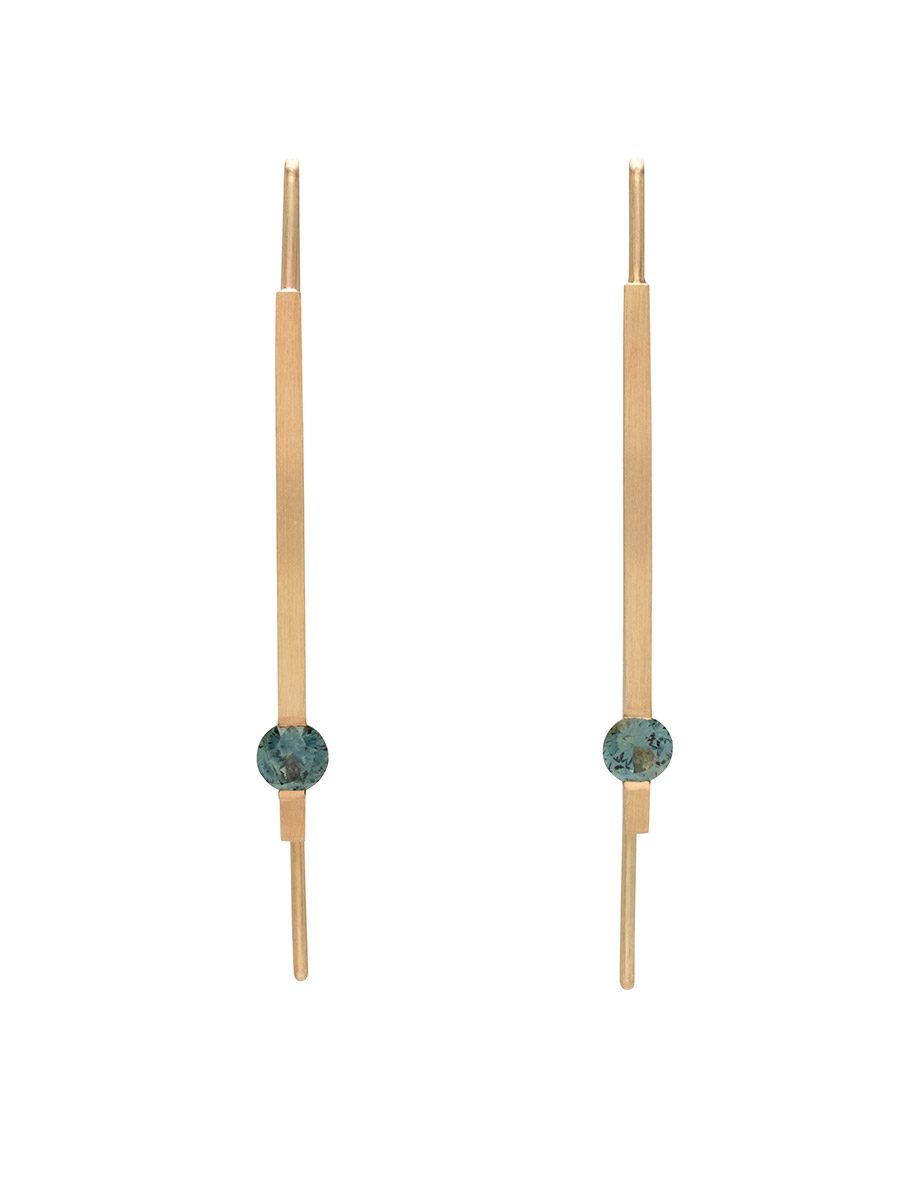 Curvature Earrings – Gold & Australian Sapphire