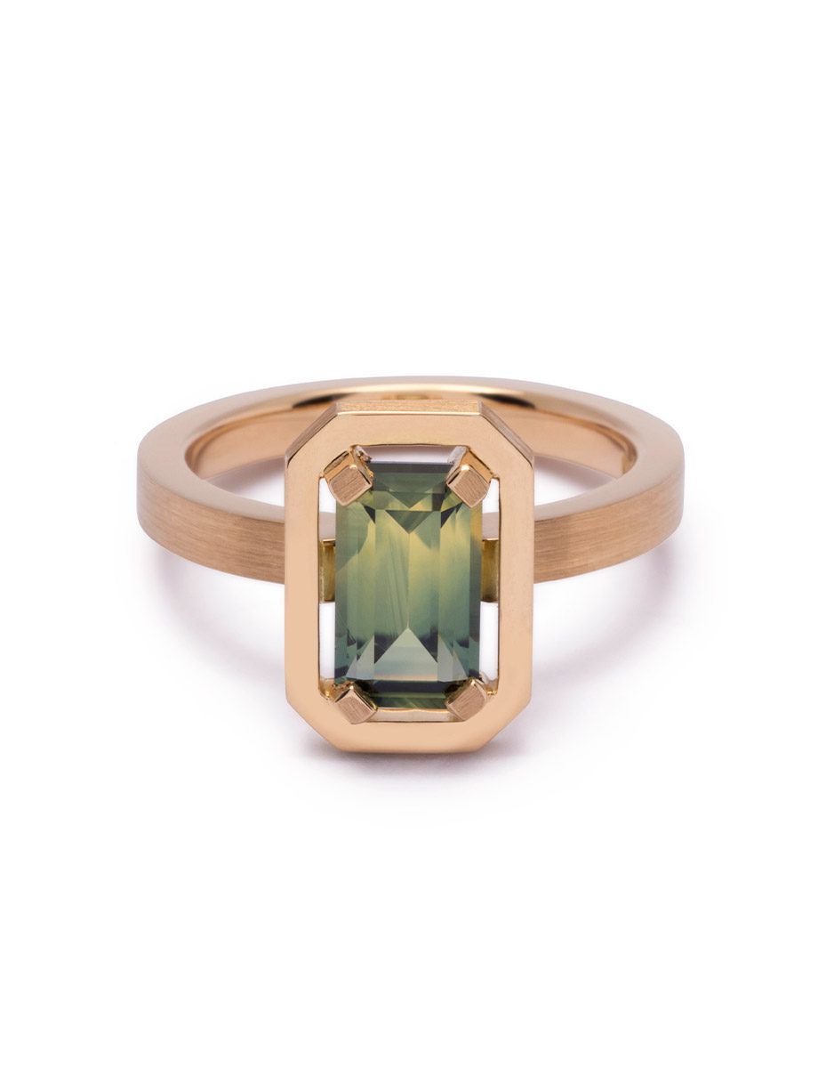 Drift Ring –Yellow Gold & Australian Parti Sapphire