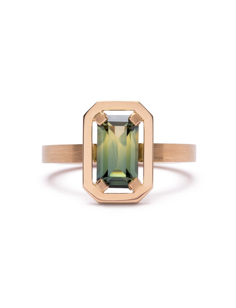 Drift Ring –Yellow Gold & Australian Parti Sapphire