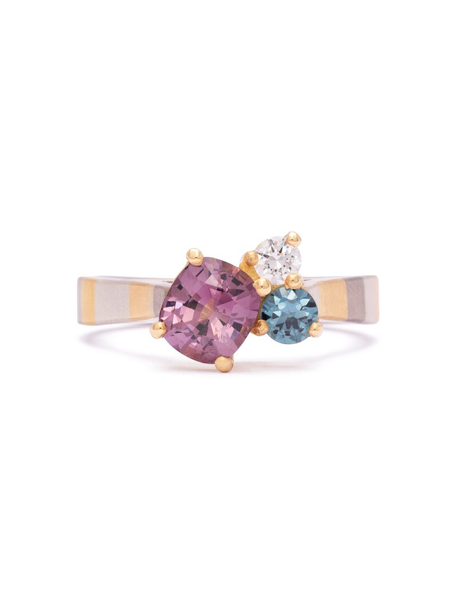 Encountered Terrain Ring – Spinel, Sapphire & Diamond