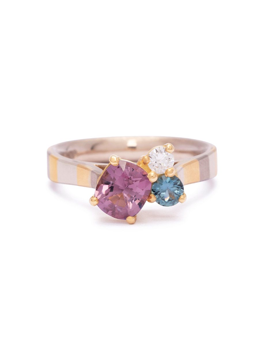 Encountered Terrain Ring – Spinel, Sapphire & Diamond