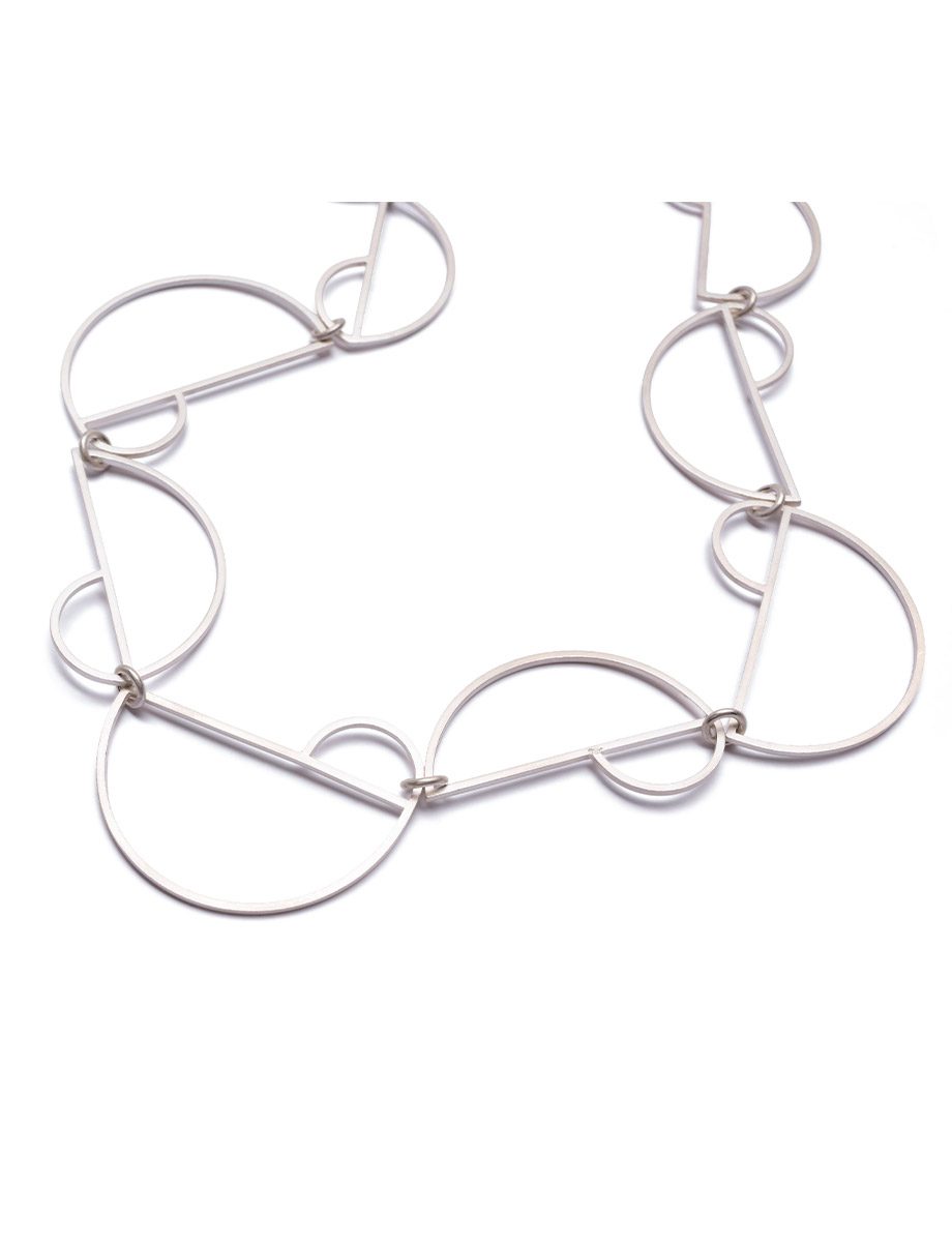 Graduated Outlines Necklace – Bleached Sterling Silver