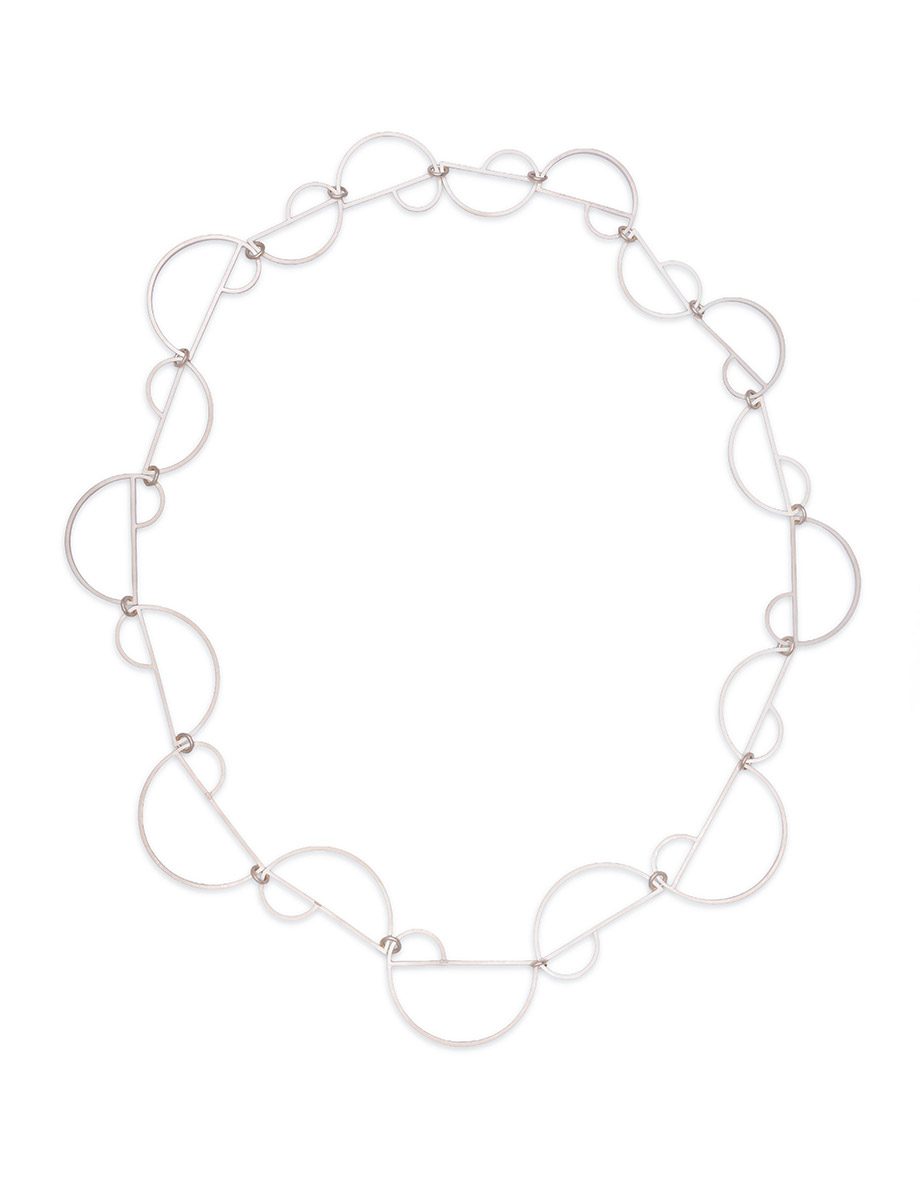 Graduated Outlines Necklace – Bleached Sterling Silver