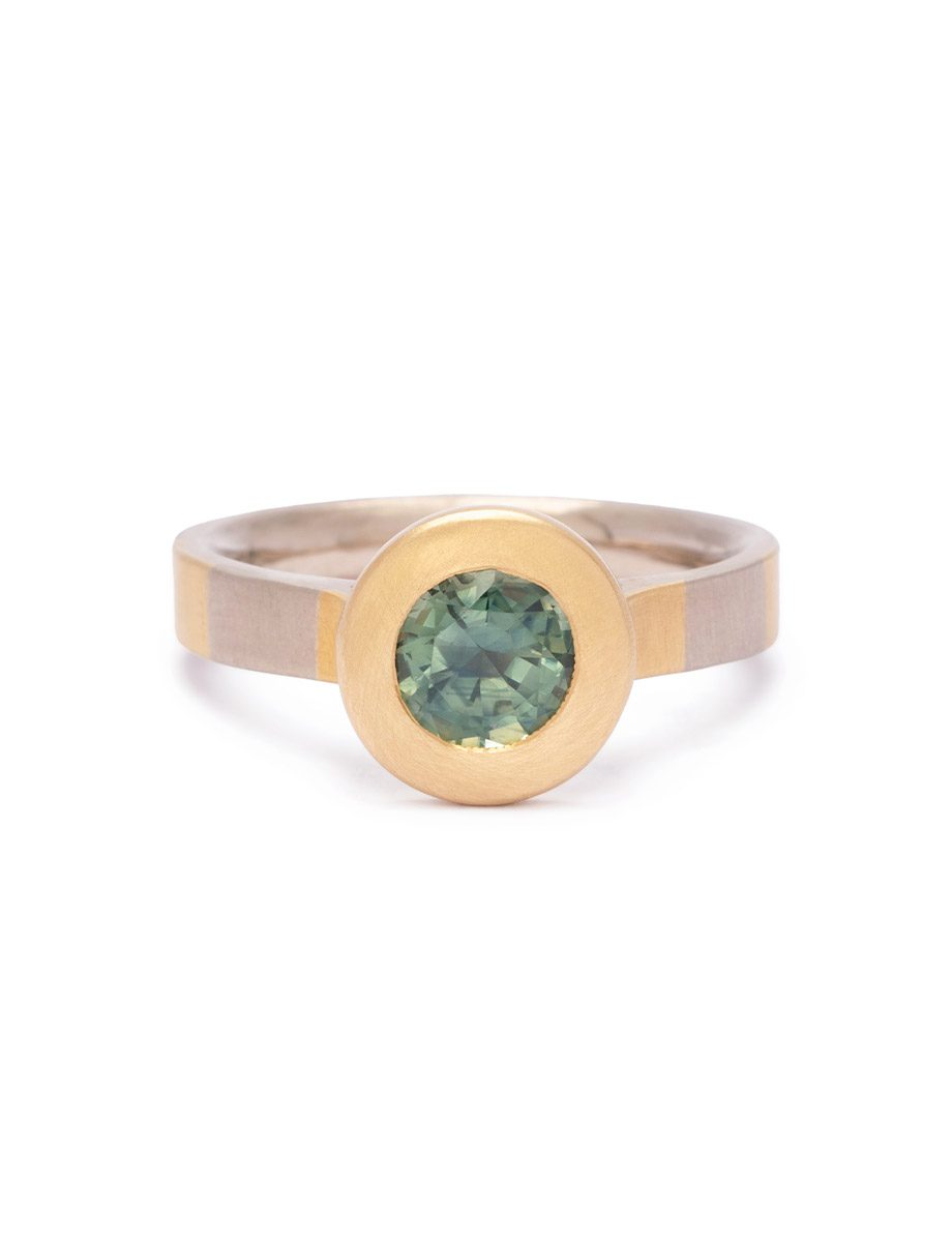 Lush Terrain Ring – Gold & Teal Sapphire