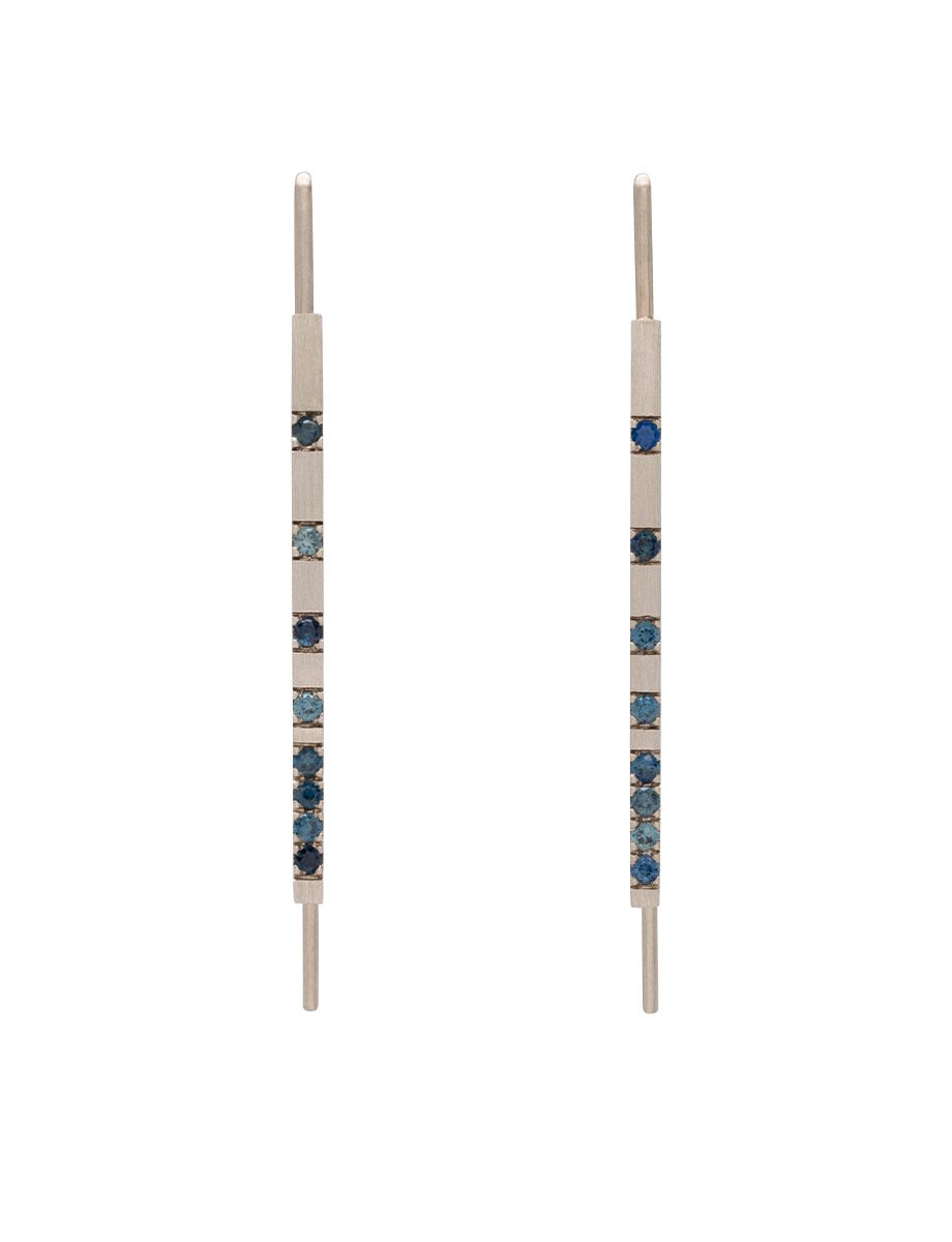 Stiletto Earrings – White Gold & Sapphire