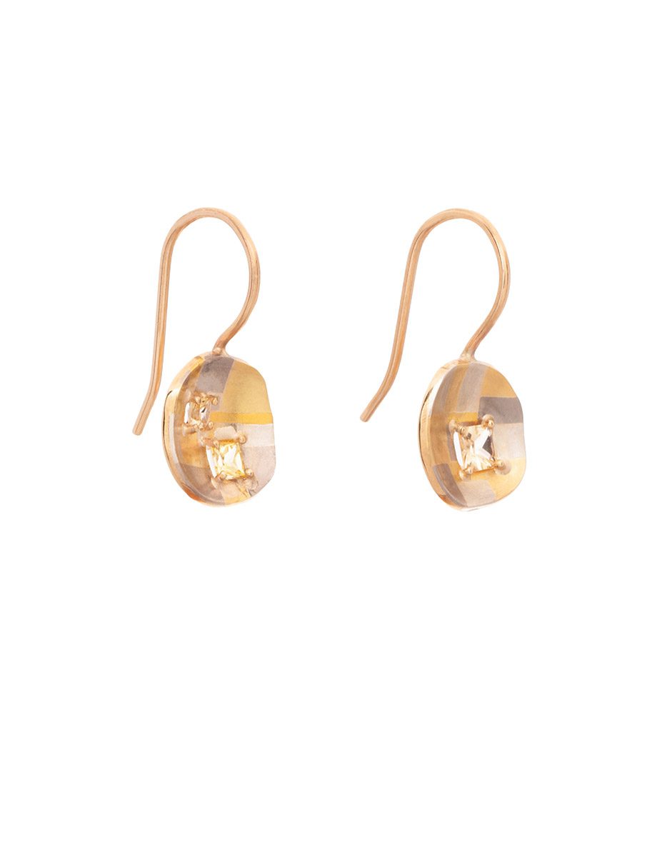 Sunbeam Terrain Organic Earrings – Yellow Sapphire