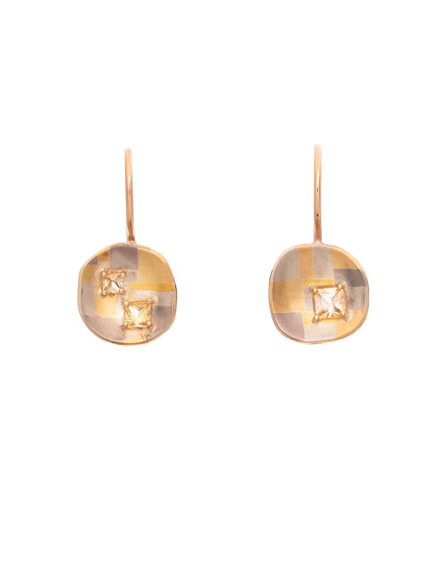 Sunbeam Terrain Organic Earrings – Yellow Sapphire