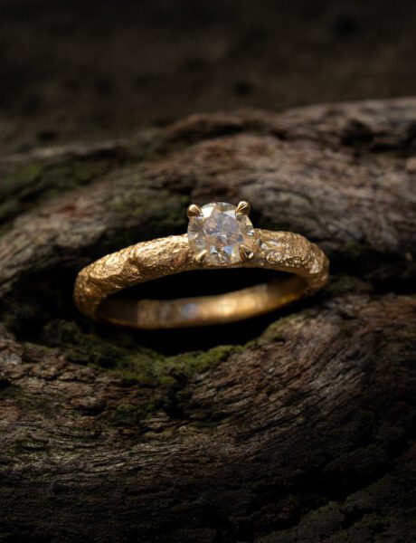 Tether Ring – Yellow Gold & Champagne Diamond
