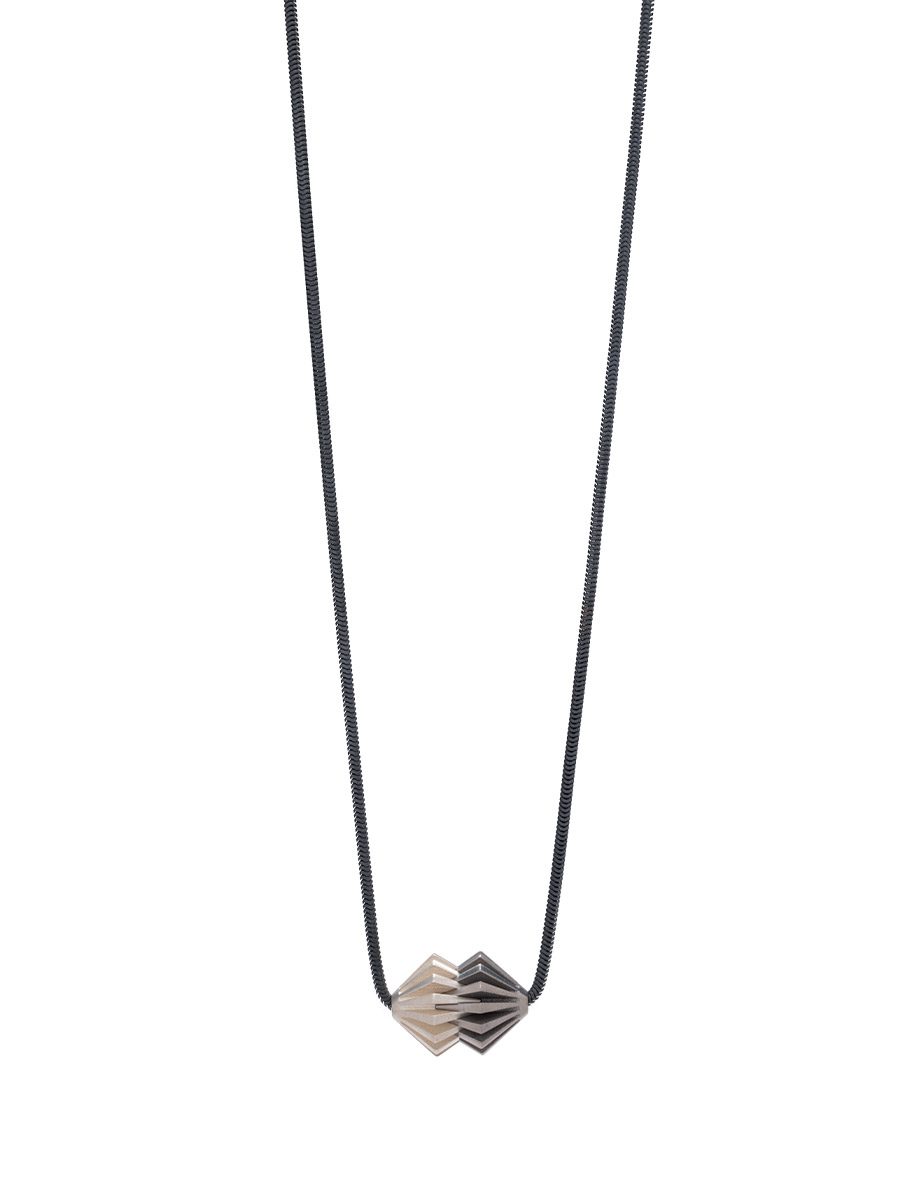 Coalesce Ridge Pendant – Titanium & Silver