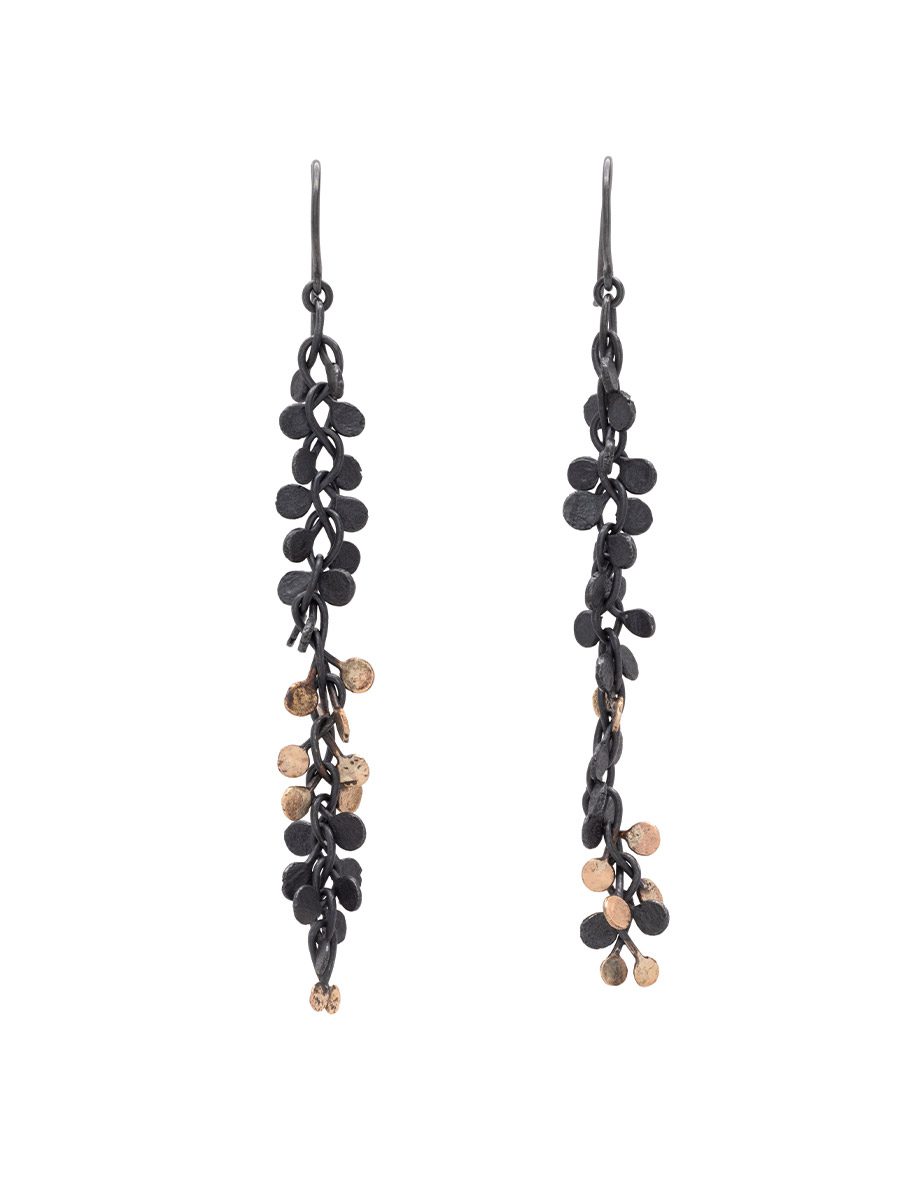 Everything/Everywhere earrings – Yellow Gold & Oxidised Silver