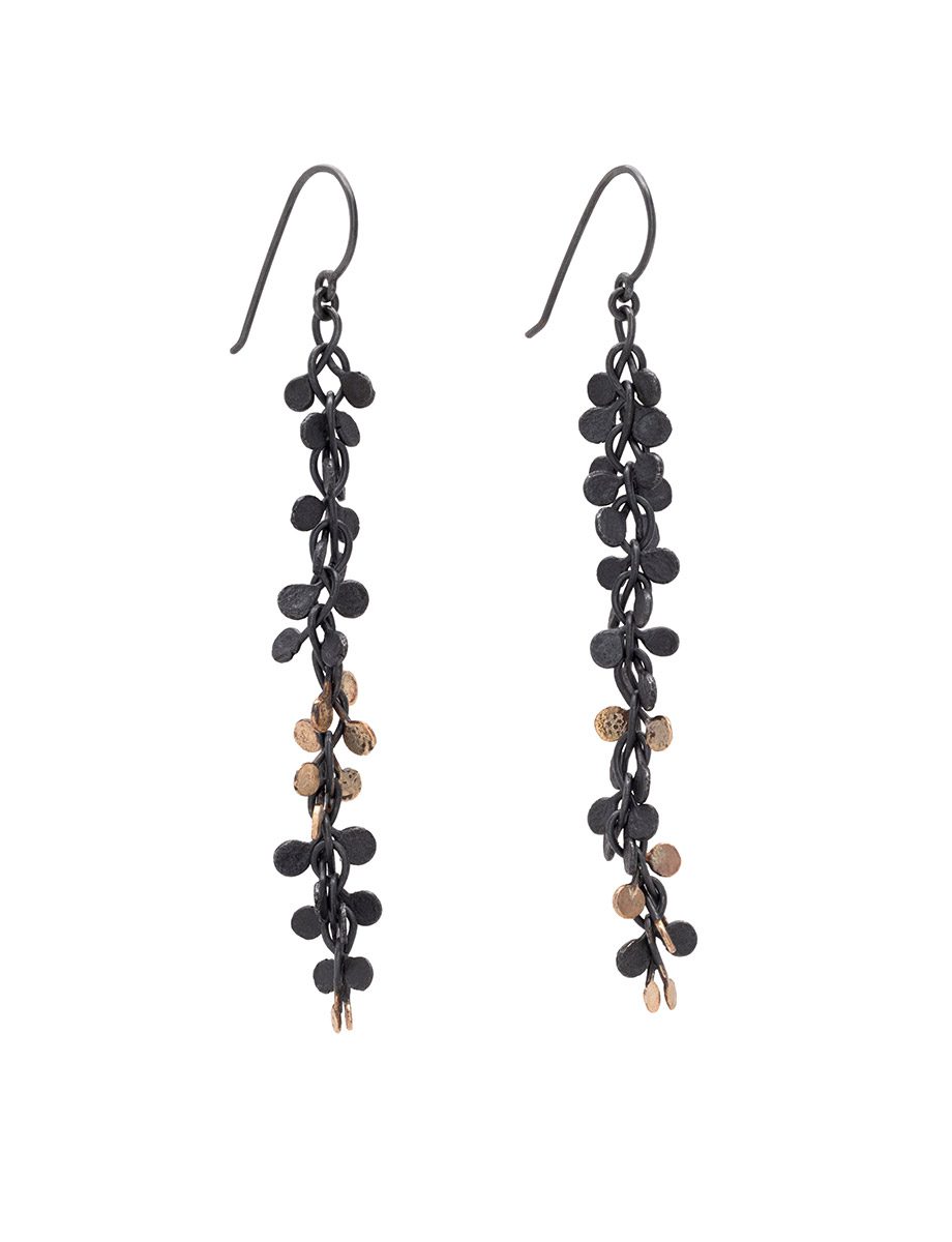 Everything/Everywhere earrings – Yellow Gold & Oxidised Silver