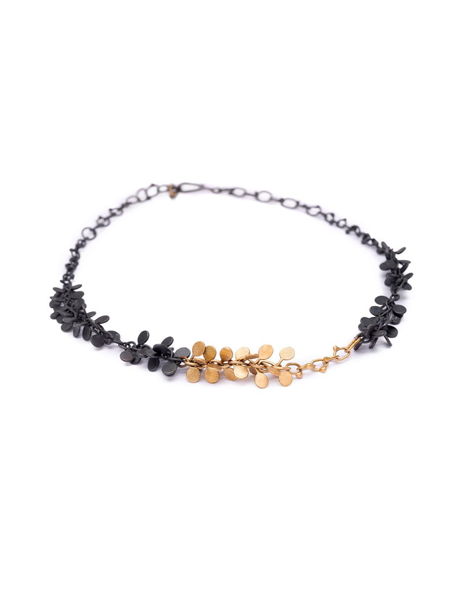 Everything/Everywhere Necklace III – Yellow Gold & Oxidised Silver