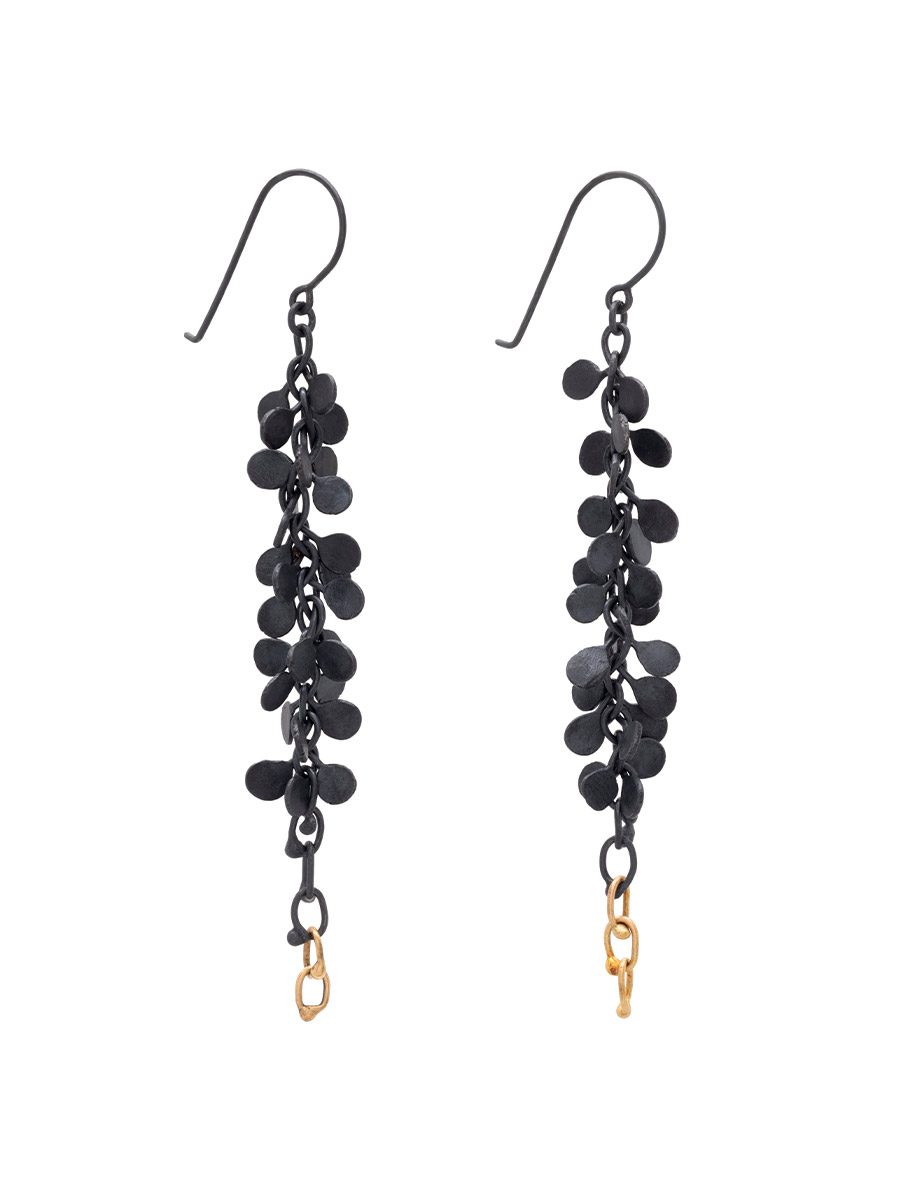 Everything/Everywhere Earrings – Yellow Gold & Oxidised Silver