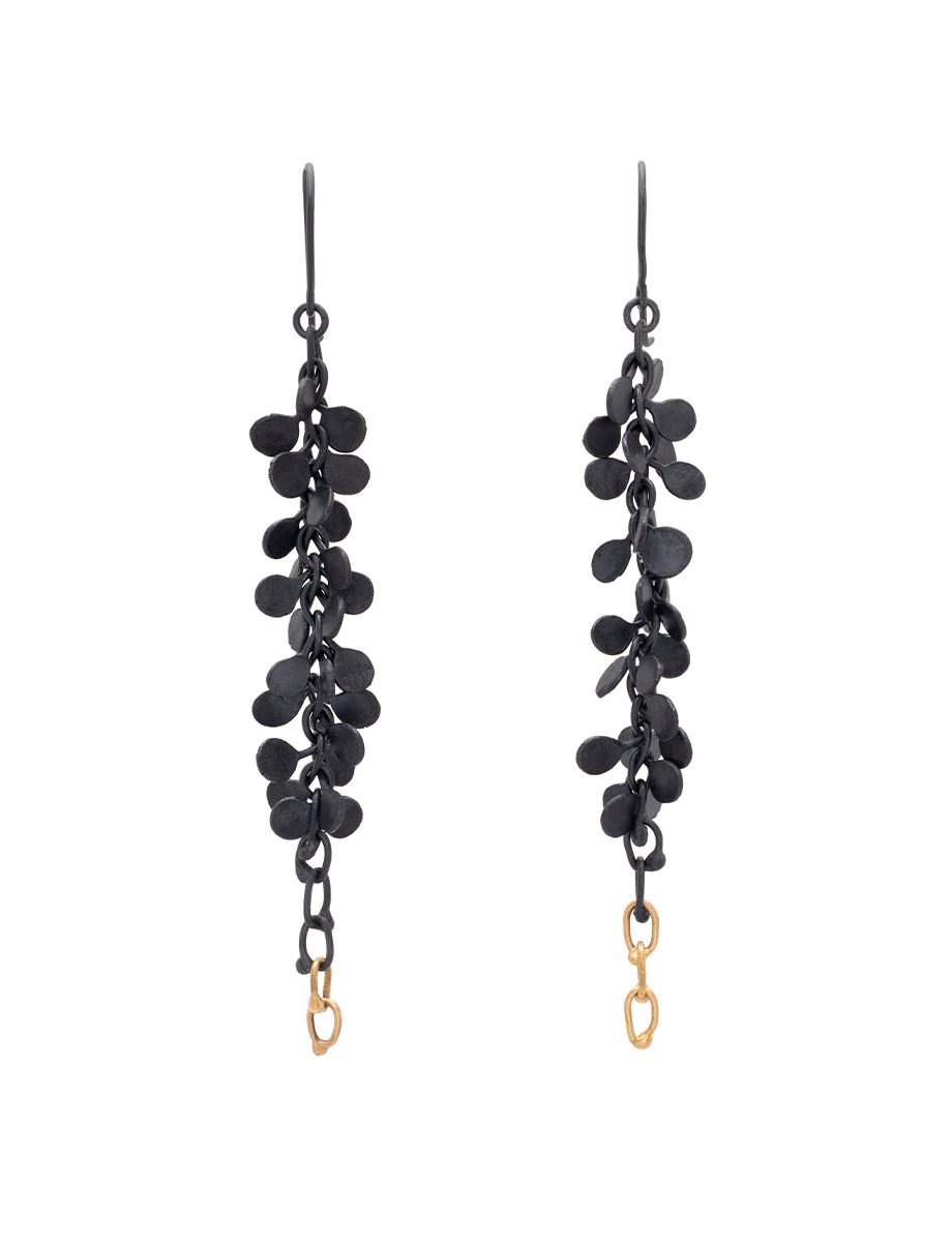 Everything/Everywhere Earrings – Yellow Gold & Oxidised Silver