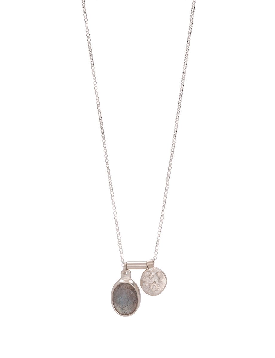 Two Charm Necklace – Garland Charm & Labradorite