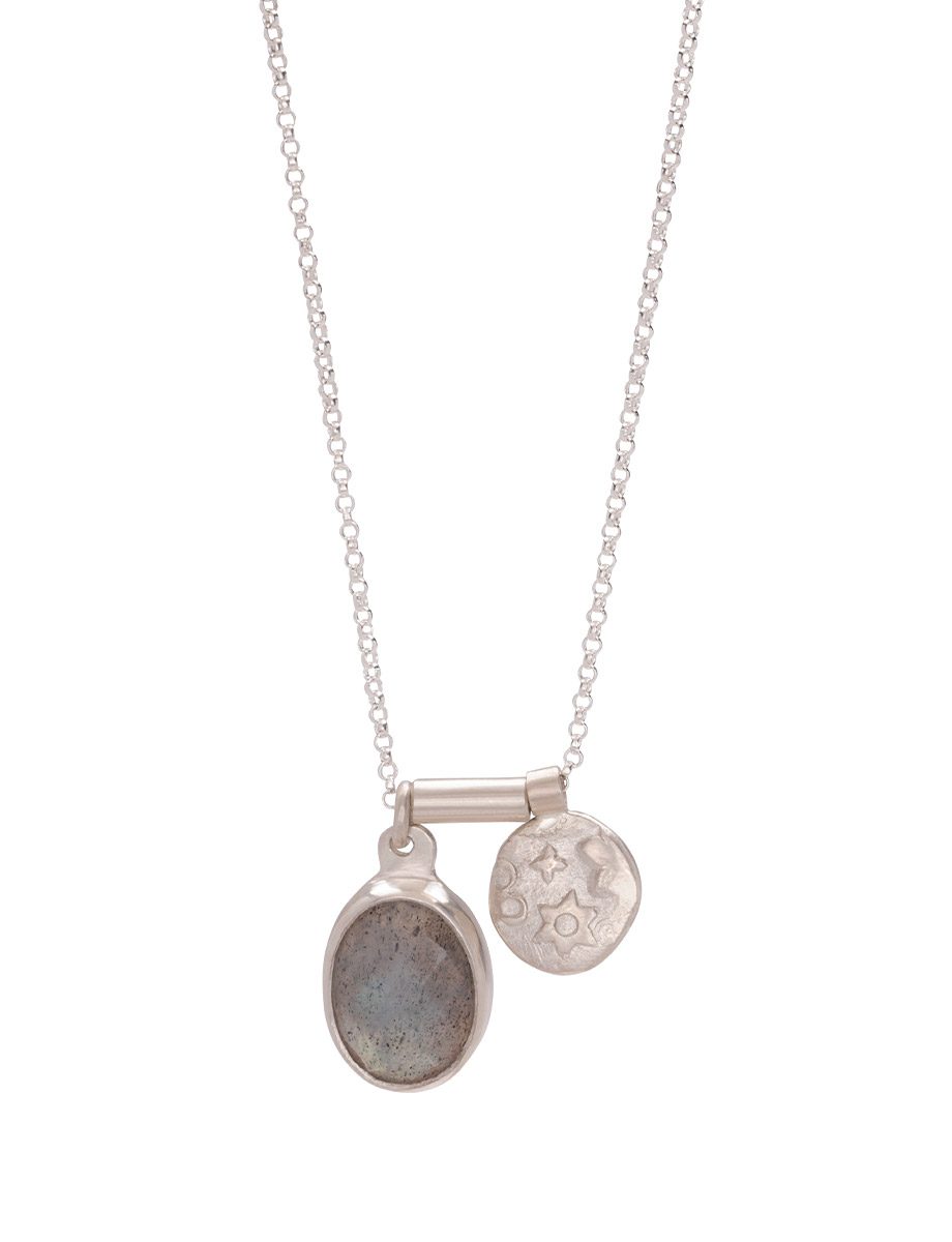 Two Charm Necklace – Garland Charm & Labradorite